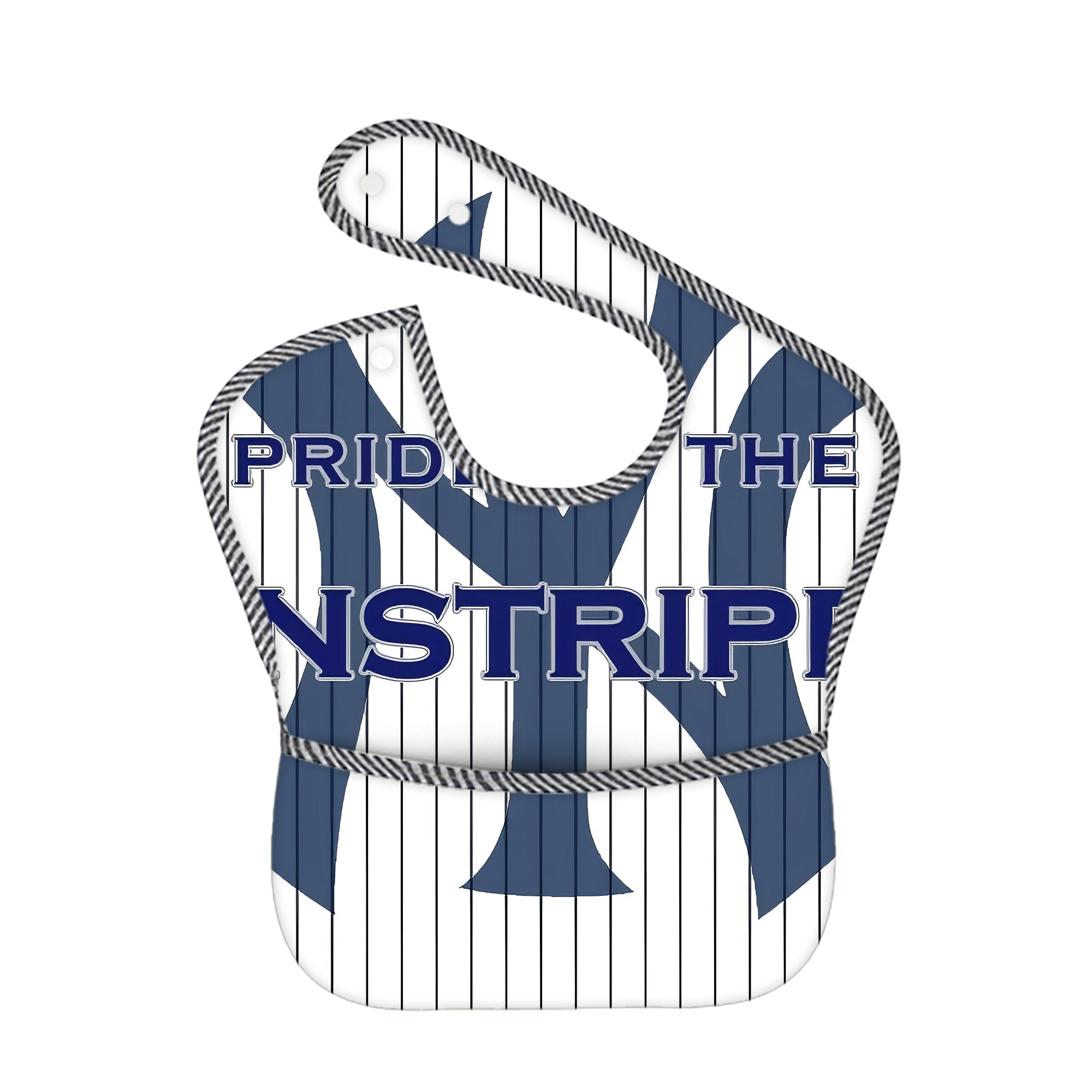 New York Yankees 267 Adjustable Waterproof Toddler Bib – Full-Print Durable Polyester – Foldable Crumb Pocket – Easy Snap Closure – Soft