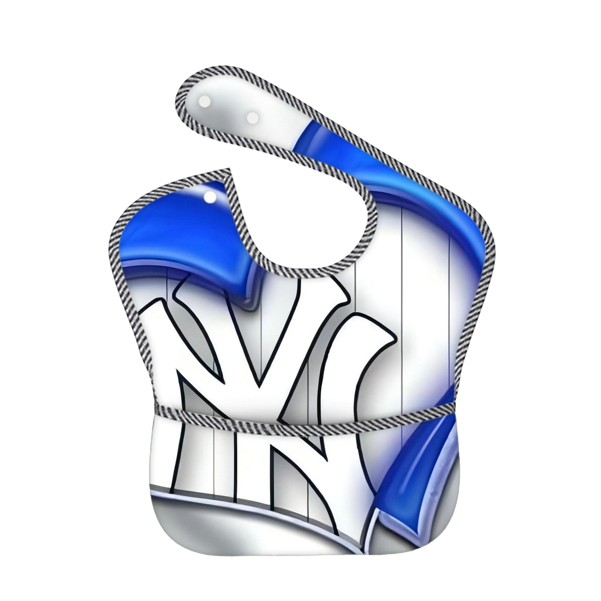 New York Yankees 310 Adjustable Waterproof Toddler Bib – Full-Print Durable Polyester – Foldable Crumb Pocket – Easy Snap Closure – Soft