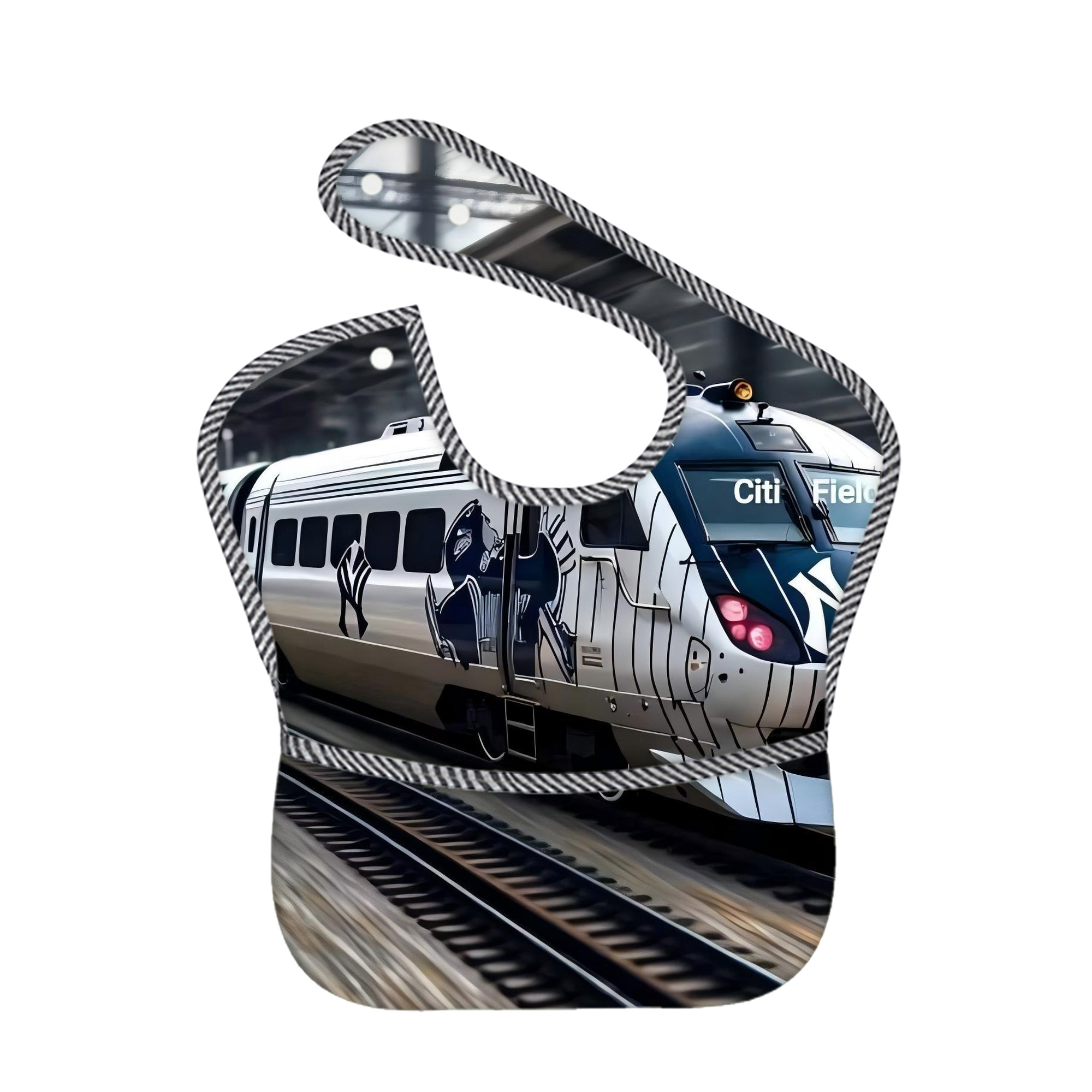 New York Yankees 342 Adjustable Waterproof Toddler Bib – Full-Print Durable Polyester – Foldable Crumb Pocket – Easy Snap Closure – Soft