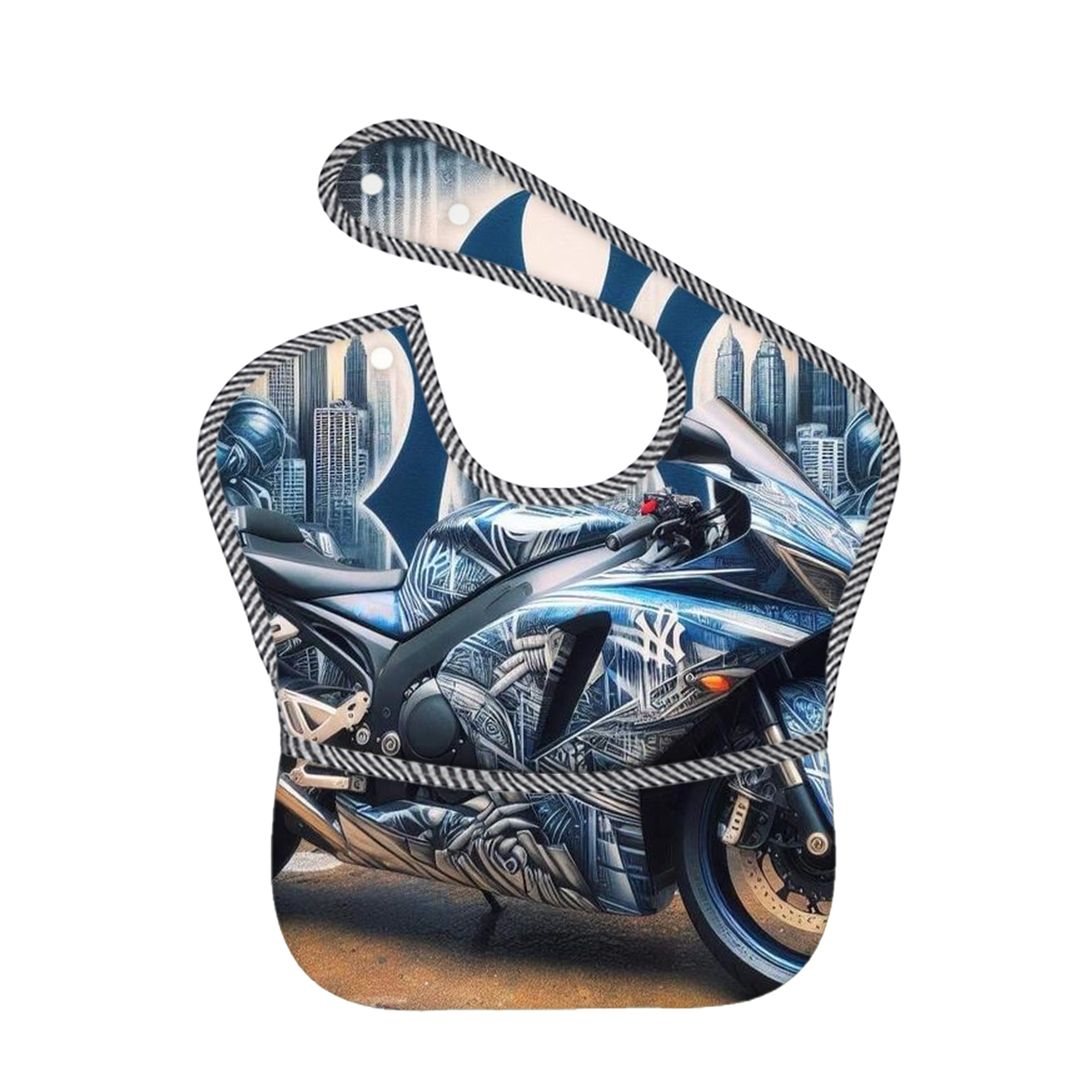 New York Yankees 327 Adjustable Waterproof Toddler Bib – Full-Print Durable Polyester – Foldable Crumb Pocket – Easy Snap Closure – Soft