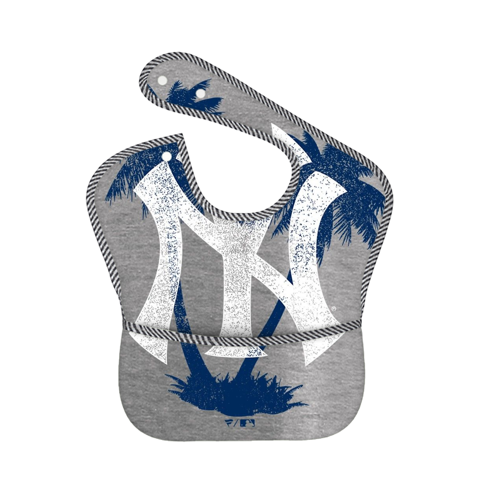 New York Yankees 338 Adjustable Waterproof Toddler Bib – Full-Print Durable Polyester – Foldable Crumb Pocket – Easy Snap Closure – Soft
