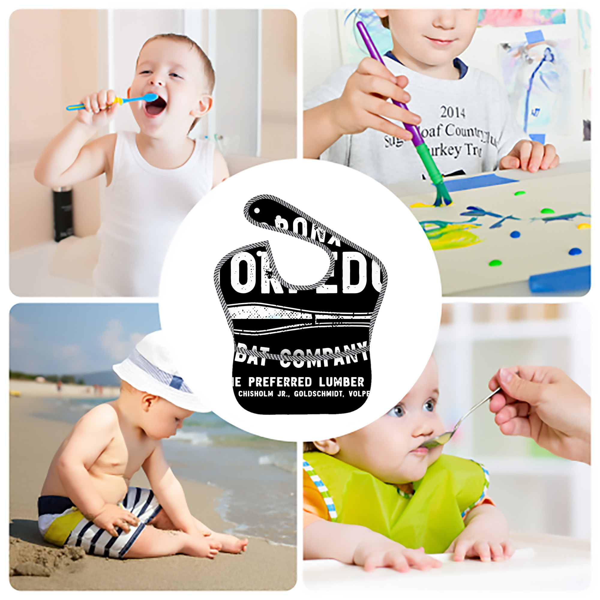 New York Yankees 261 Adjustable Waterproof Toddler Bib – Full-Print Durable Polyester – Foldable Crumb Pocket – Easy Snap Closure – Soft