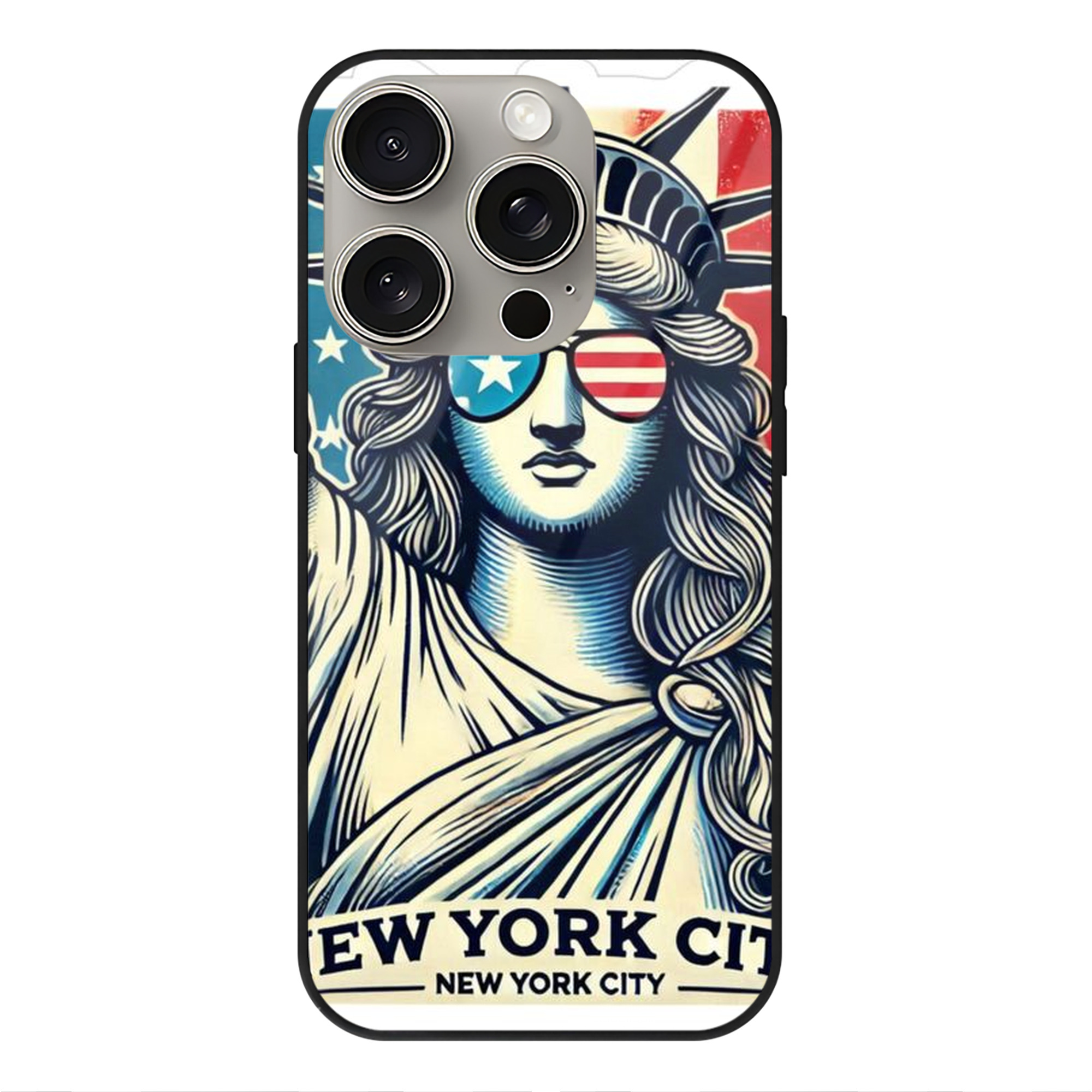 New York Yankees 114 IPhone 15 Pro Mirror Phone Case – UV Printed Glass + TPU – Scratch-Resistant, Wireless Charging Compatible, Precise Fit & Stylish Design