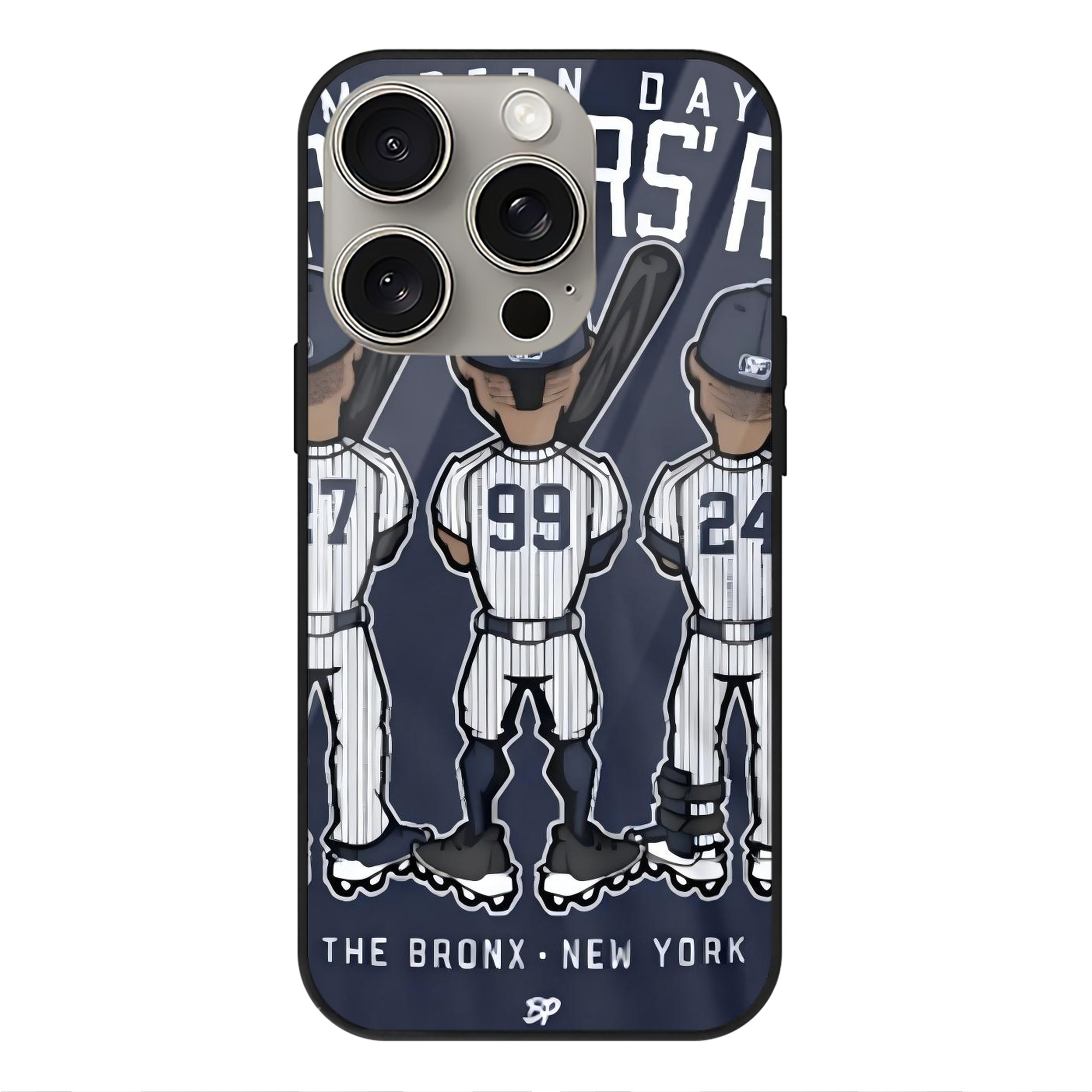 New York Yankees 173 IPhone 15 Pro Mirror Phone Case – UV Printed Glass + TPU – Scratch-Resistant, Wireless Charging Compatible, Precise Fit & Stylish Design