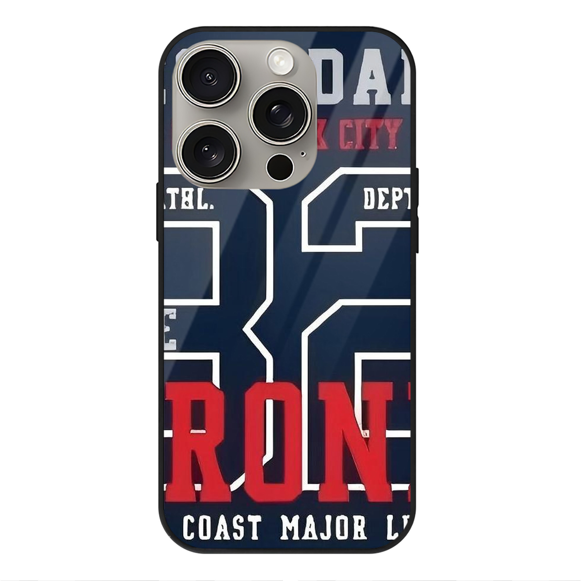 New York Yankees 132 IPhone 15 Pro Mirror Phone Case – UV Printed Glass + TPU – Scratch-Resistant, Wireless Charging Compatible, Precise Fit & Stylish Design