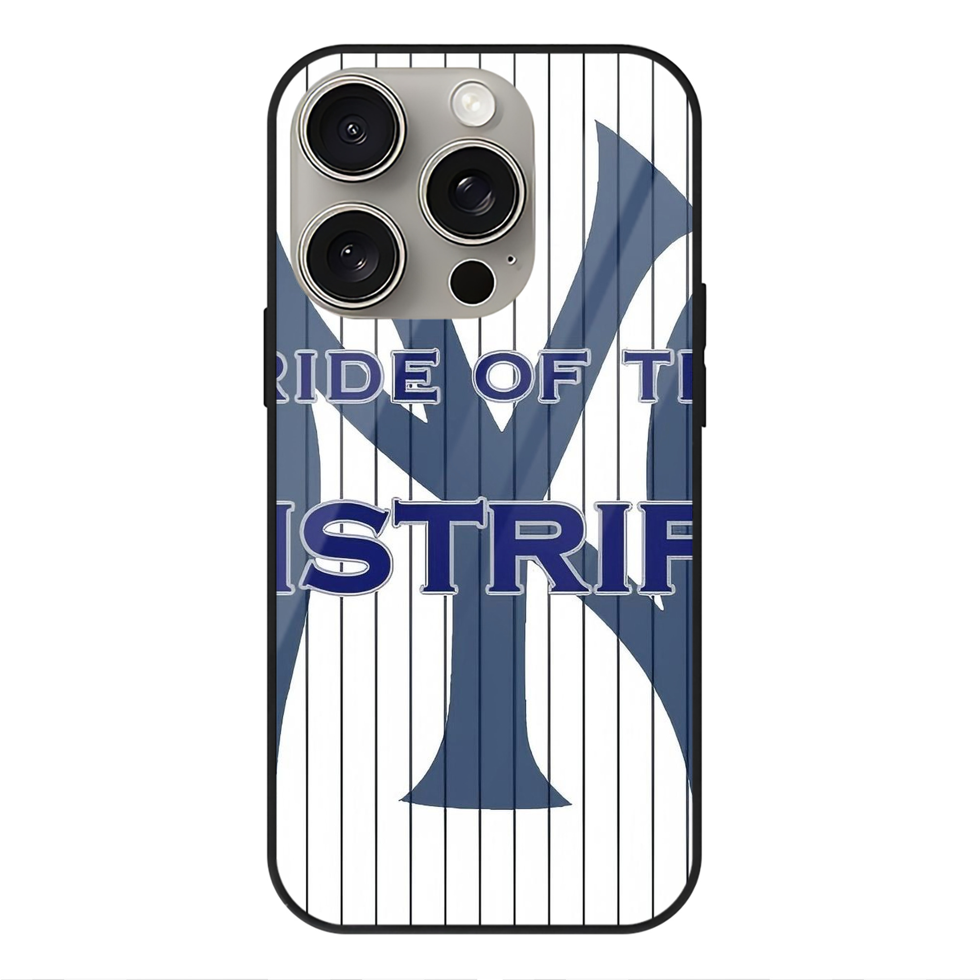 New York Yankees 337 IPhone 15 Pro Mirror Phone Case – UV Printed Glass + TPU – Scratch-Resistant, Wireless Charging Compatible, Precise Fit & Stylish Design