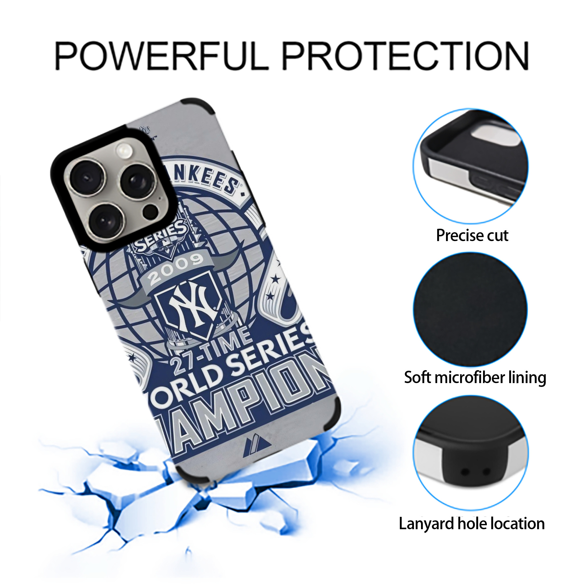 New York Yankees 207 IPhone 15 Pro Max PU Leather Case – Soft Lining, 360° Protection – Precise Fit, 3D Buttons, Easy Charging – Anti-Yellowing, Easy To Clean