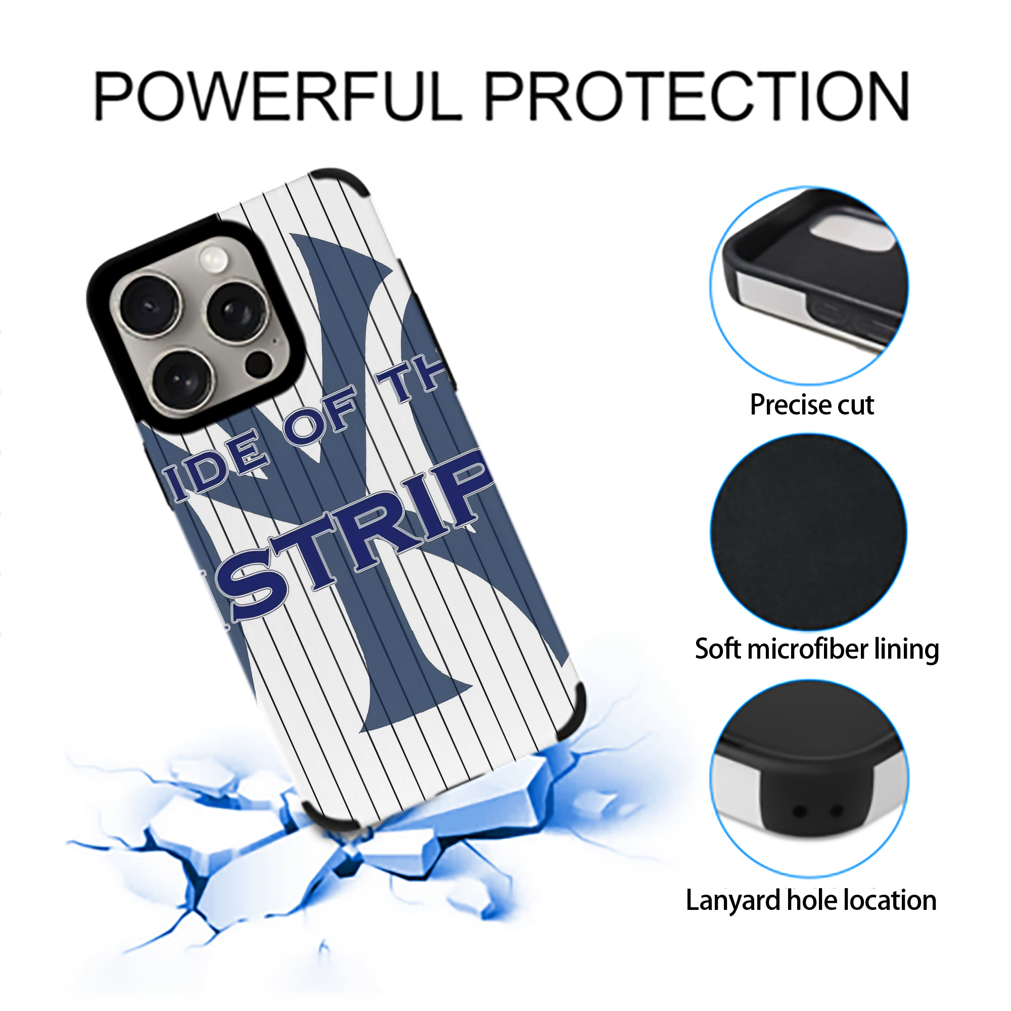 New York Yankees 267 IPhone 15 Pro Max PU Leather Case – Soft Lining, 360° Protection – Precise Fit, 3D Buttons, Easy Charging – Anti-Yellowing, Easy To Clean