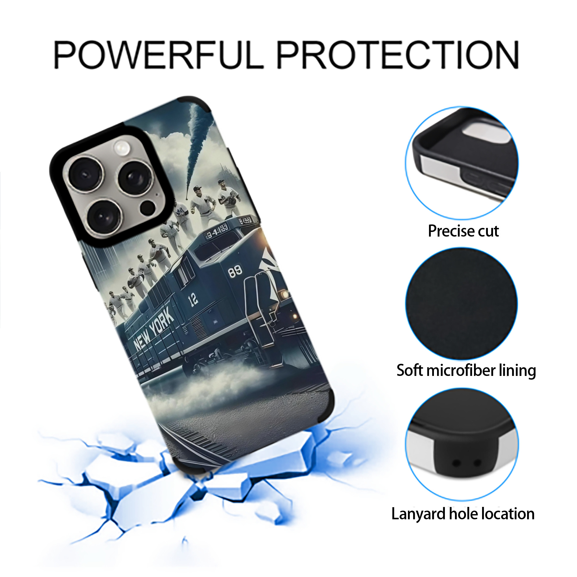 New York Yankees 265 IPhone 15 Pro Max PU Leather Case – Soft Lining, 360° Protection – Precise Fit, 3D Buttons, Easy Charging – Anti-Yellowing, Easy To Clean