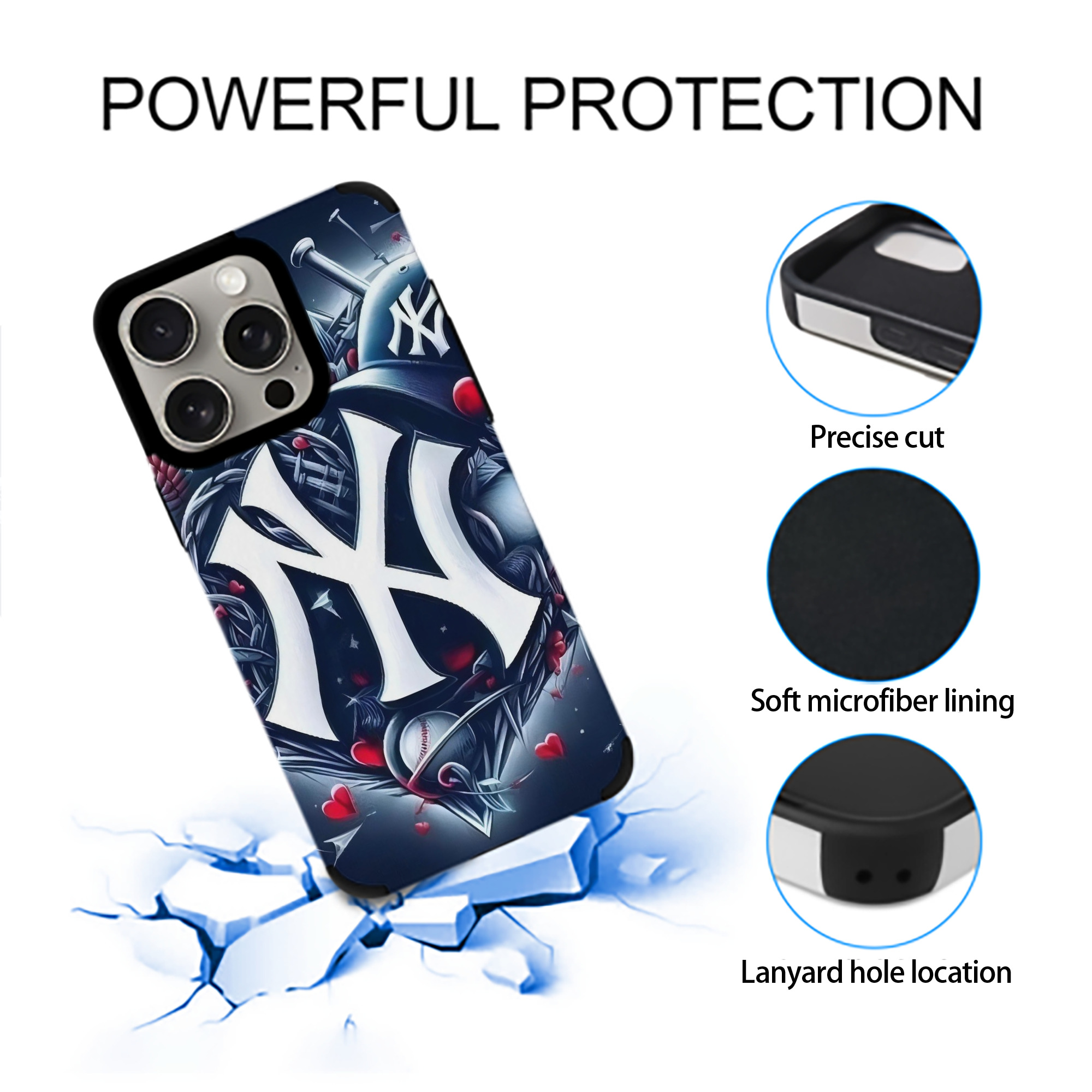 New York Yankees 251 IPhone 15 Pro Max PU Leather Case – Soft Lining, 360° Protection – Precise Fit, 3D Buttons, Easy Charging – Anti-Yellowing, Easy To Clean