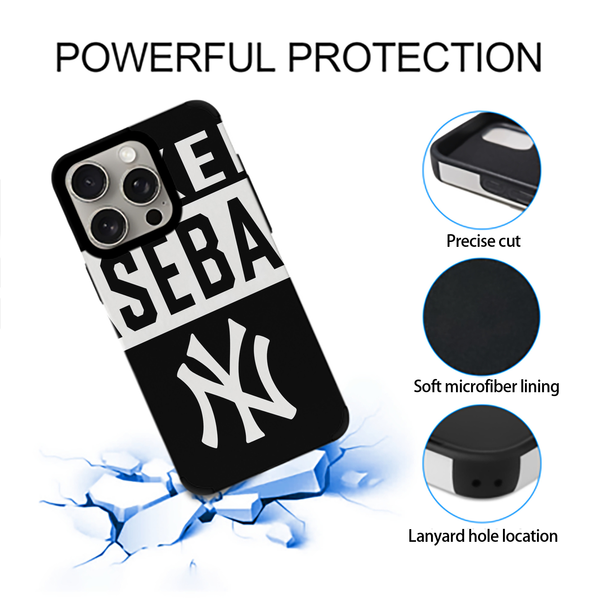 New York Yankees 266 IPhone 15 Pro Max PU Leather Case – Soft Lining, 360° Protection – Precise Fit, 3D Buttons, Easy Charging – Anti-Yellowing, Easy To Clean