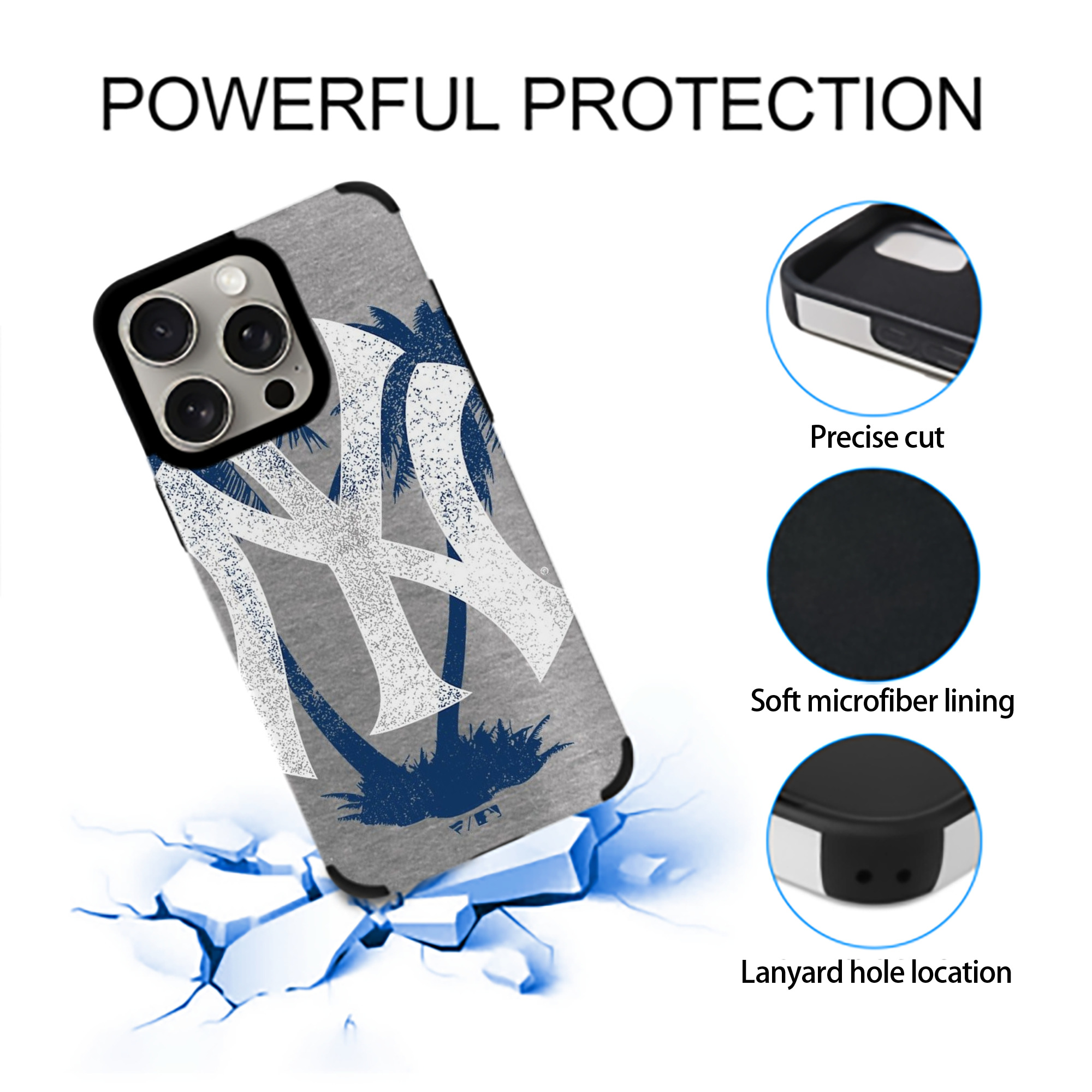 New York Yankees 338 IPhone 15 Pro Max PU Leather Case – Soft Lining, 360° Protection – Precise Fit, 3D Buttons, Easy Charging – Anti-Yellowing, Easy To Clean