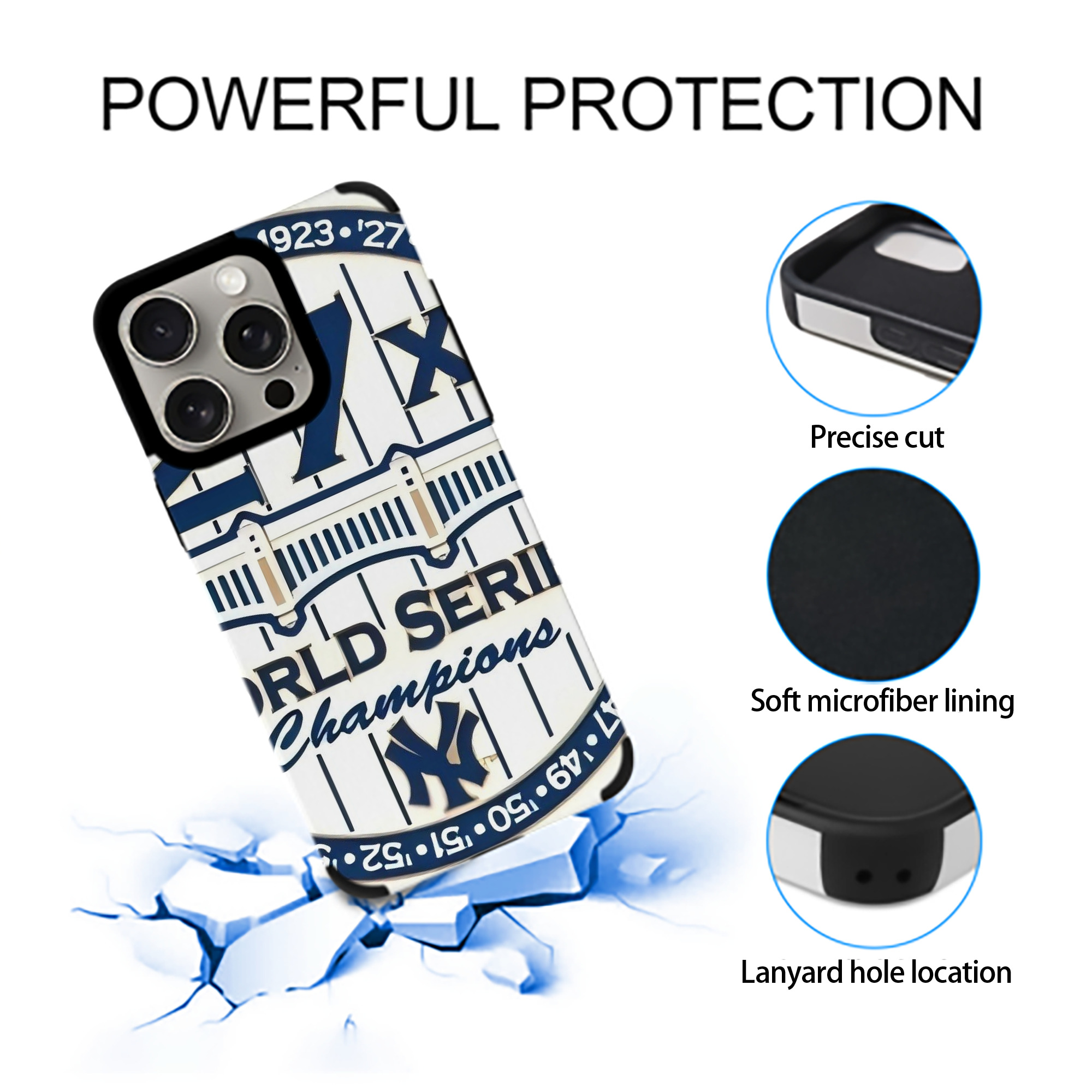 New York Yankees 263 IPhone 15 Pro Max PU Leather Case – Soft Lining, 360° Protection – Precise Fit, 3D Buttons, Easy Charging – Anti-Yellowing, Easy To Clean