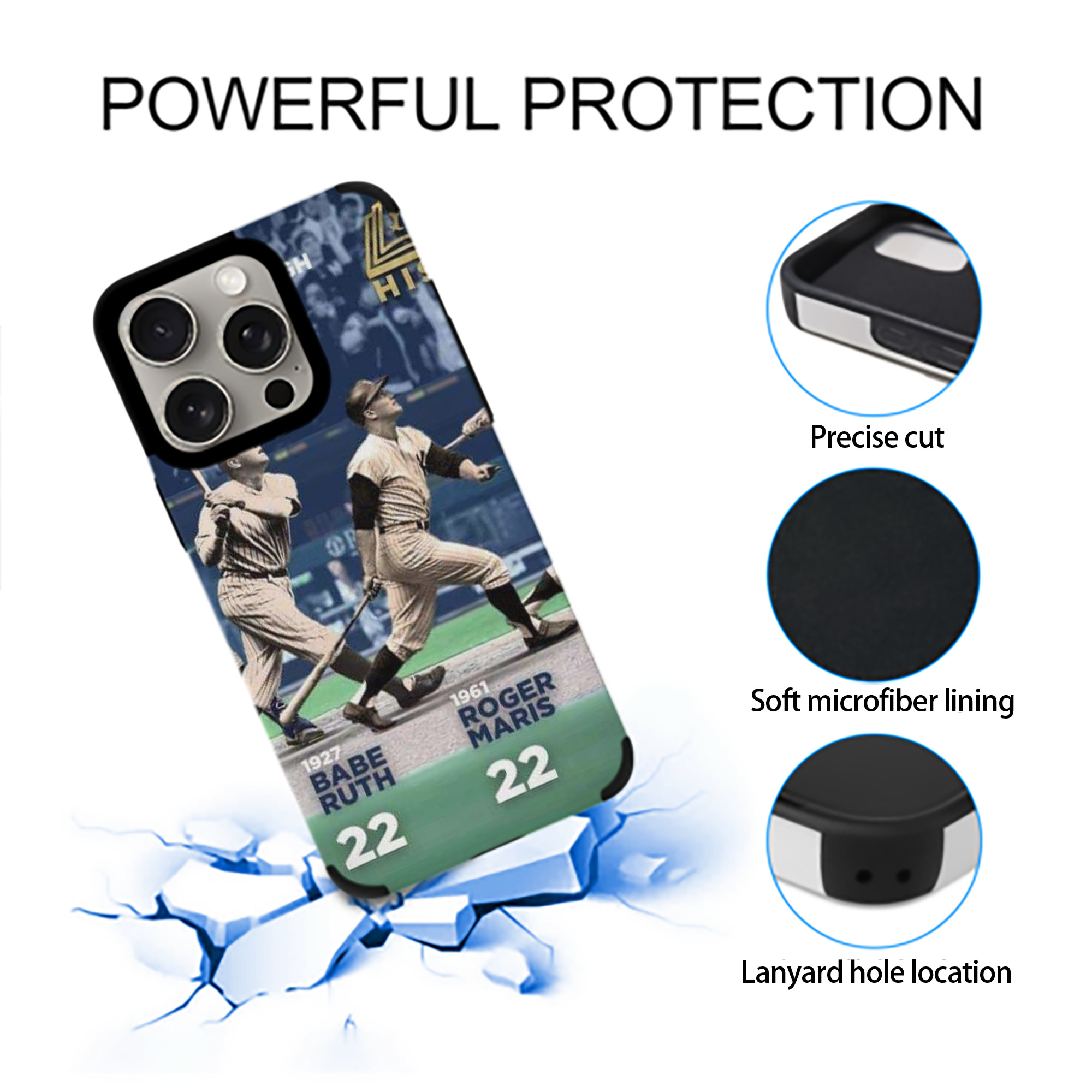 New York Yankees 315 IPhone 15 Pro Max PU Leather Case – Soft Lining, 360° Protection – Precise Fit, 3D Buttons, Easy Charging – Anti-Yellowing, Easy To Clean