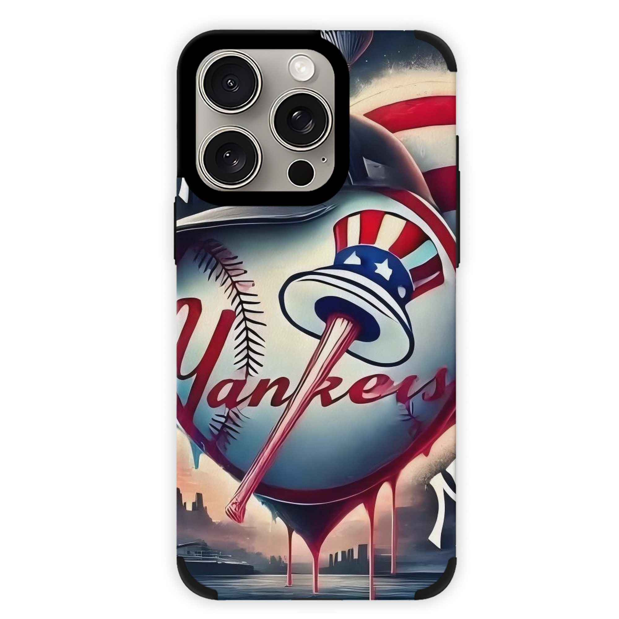 New York Yankees Heart IPhone 15 Pro Max PU Leather Case – Soft Lining, 360° Protection – Precise Fit, 3D Buttons, Easy Charging – Anti-Yellowing, Easy To Clean