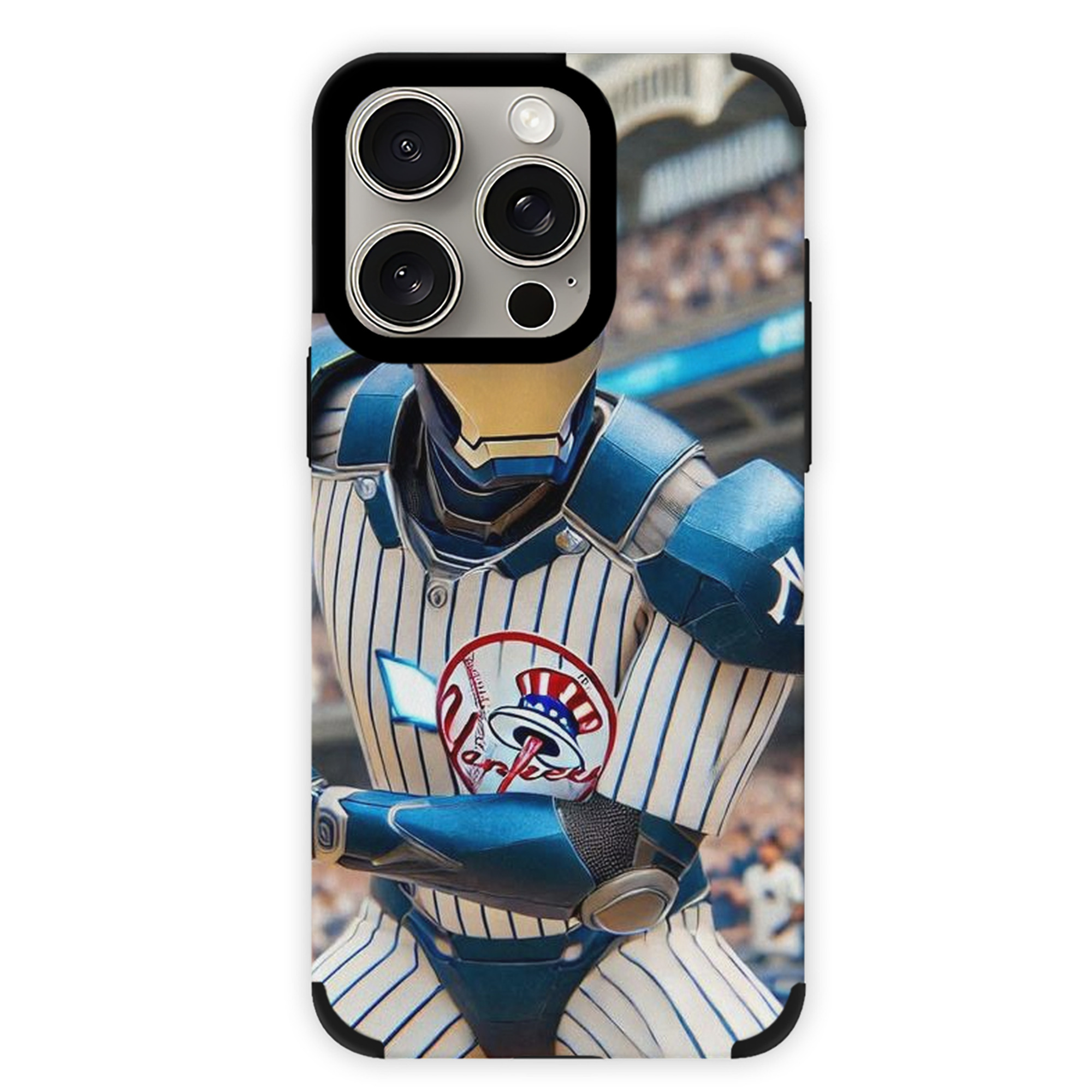 New York Yankees Iron Man IPhone 15 Pro Max PU Leather Case – Soft Lining, 360° Protection – Precise Fit, 3D Buttons, Easy Charging – Anti-Yellowing, Easy To Clean