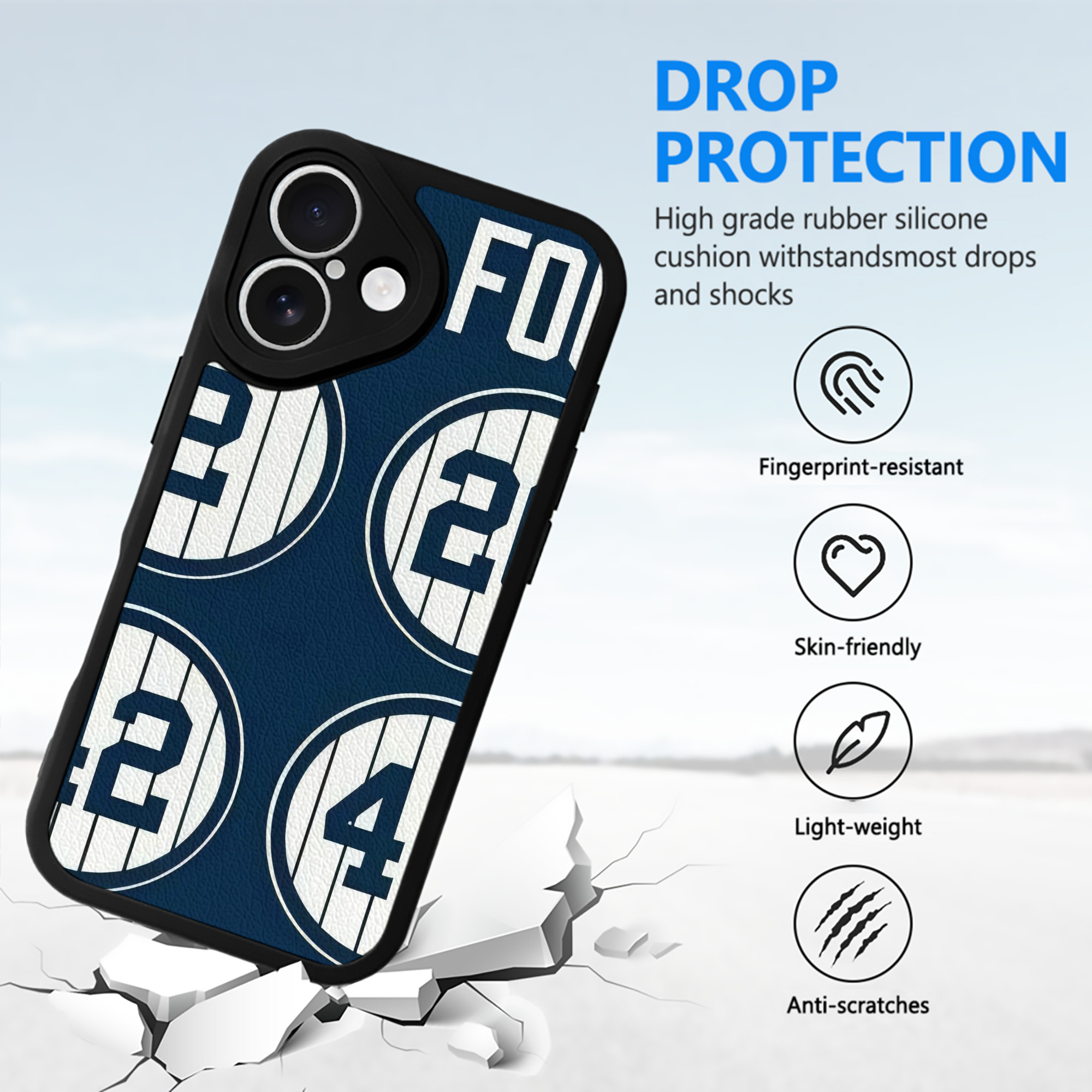 New York Yankees 223 IPhone 16 Silicone Leather Case – UV Print, Lambskin Texture – Perfect Fit, Wireless Charging Compatible, Scratch Resistant, Precise Cutouts – Stylish Protection For IPhone 16