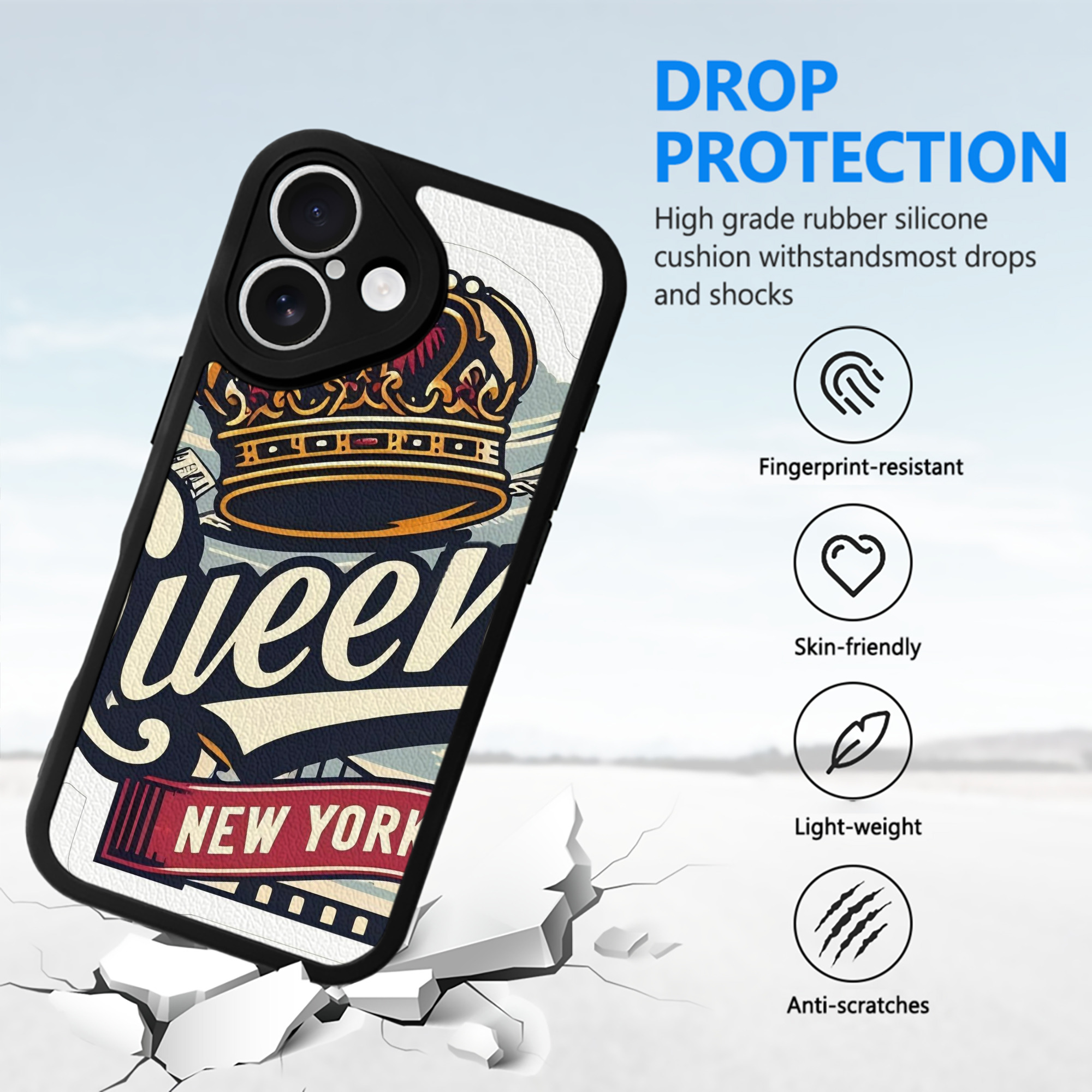 New York Yankees 248 IPhone 16 Silicone Leather Case – UV Print, Lambskin Texture – Perfect Fit, Wireless Charging Compatible, Scratch Resistant, Precise Cutouts – Stylish Protection For IPhone 16