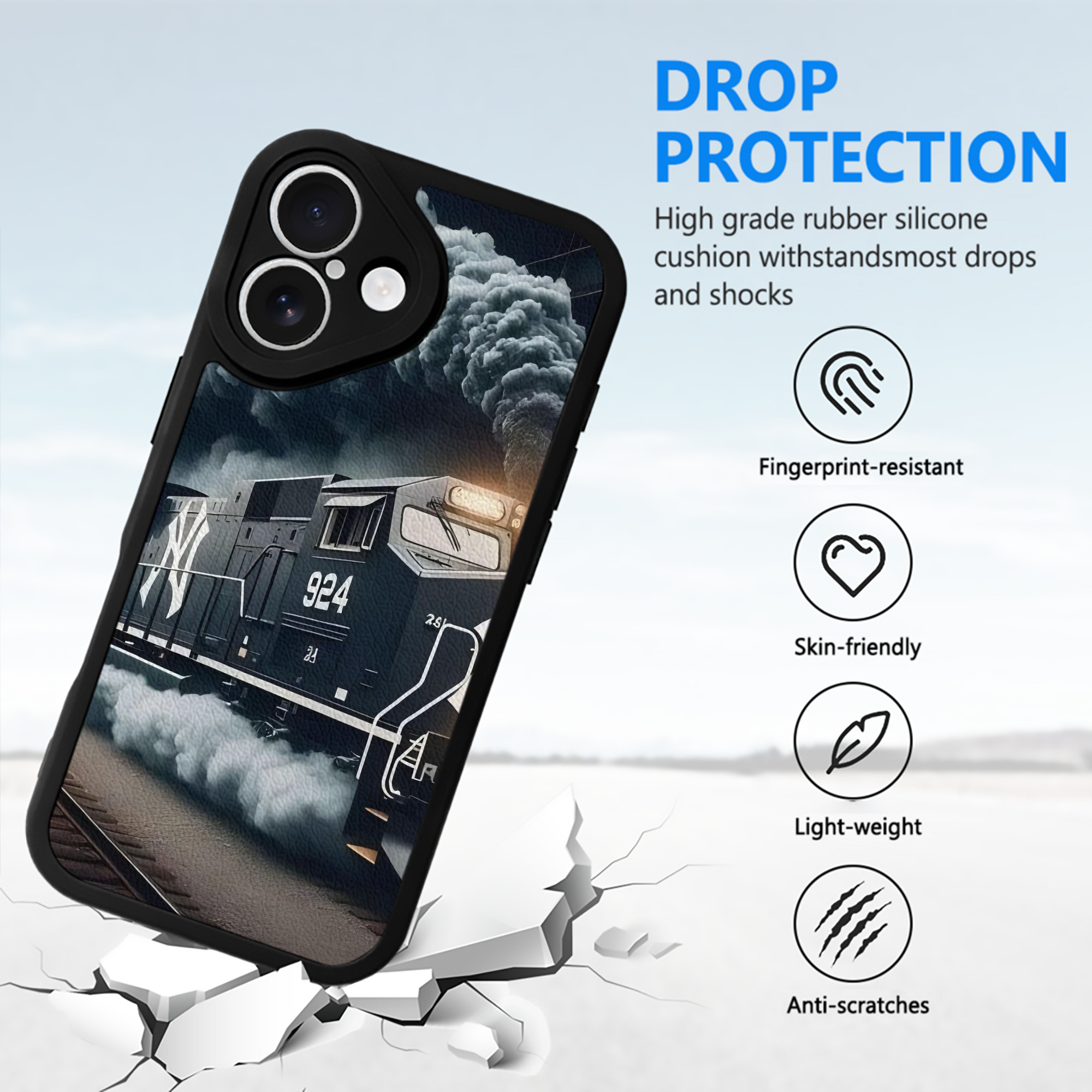 New York Yankees 257 IPhone 16 Silicone Leather Case – UV Print, Lambskin Texture – Perfect Fit, Wireless Charging Compatible, Scratch Resistant, Precise Cutouts – Stylish Protection For IPhone 16