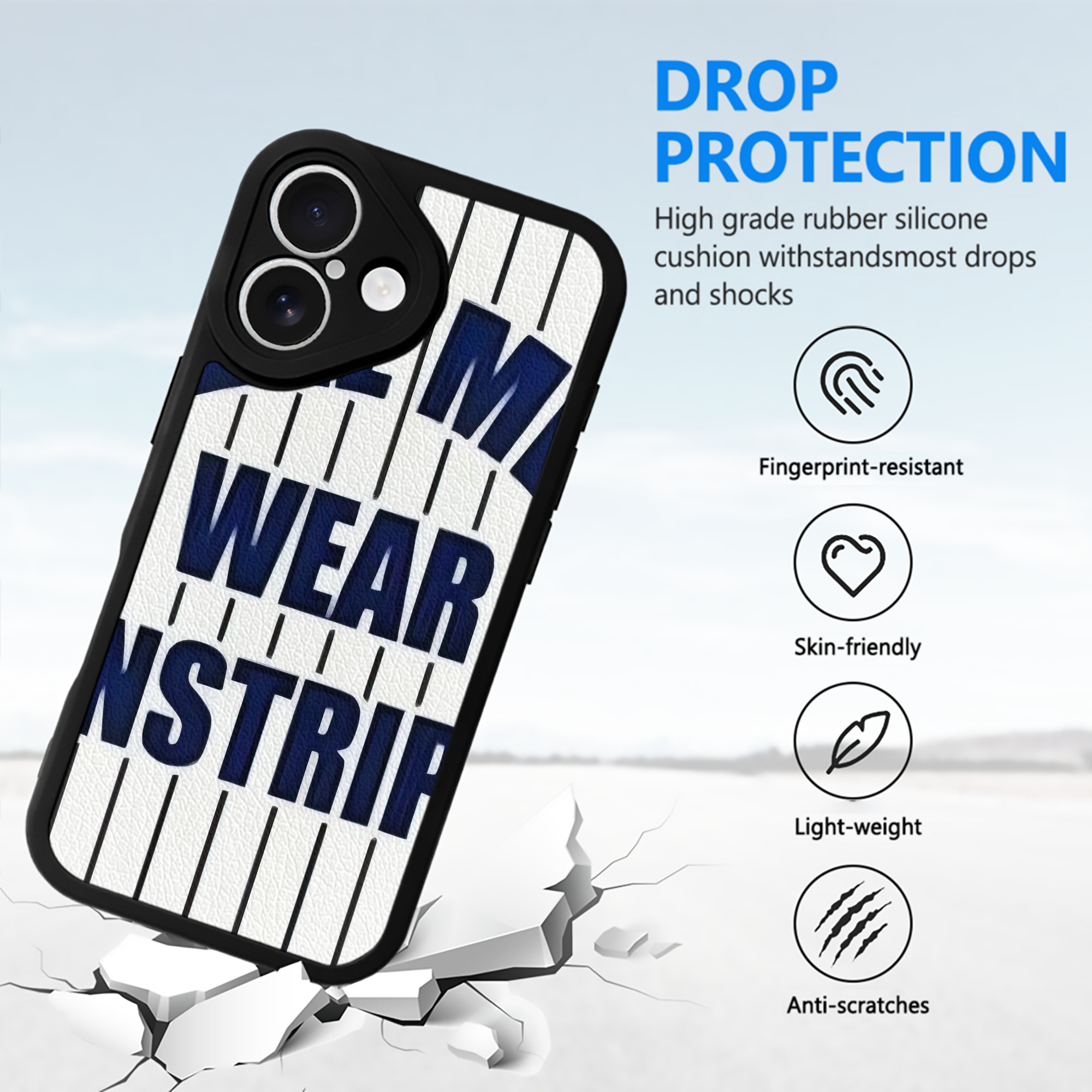 New York Yankees 262 IPhone 16 Silicone Leather Case – UV Print, Lambskin Texture – Perfect Fit, Wireless Charging Compatible, Scratch Resistant, Precise Cutouts – Stylish Protection For IPhone 16