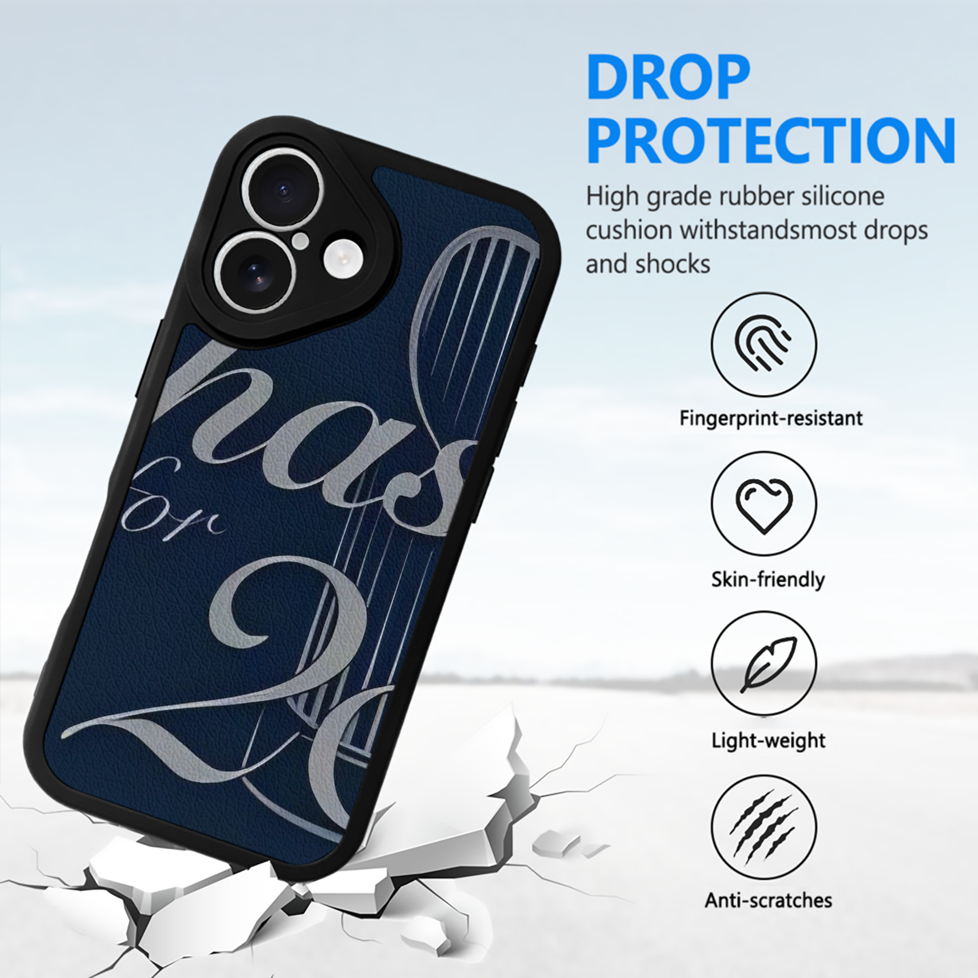 New York Yankees 300 IPhone 16 Silicone Leather Case – UV Print, Lambskin Texture – Perfect Fit, Wireless Charging Compatible, Scratch Resistant, Precise Cutouts – Stylish Protection For IPhone 16