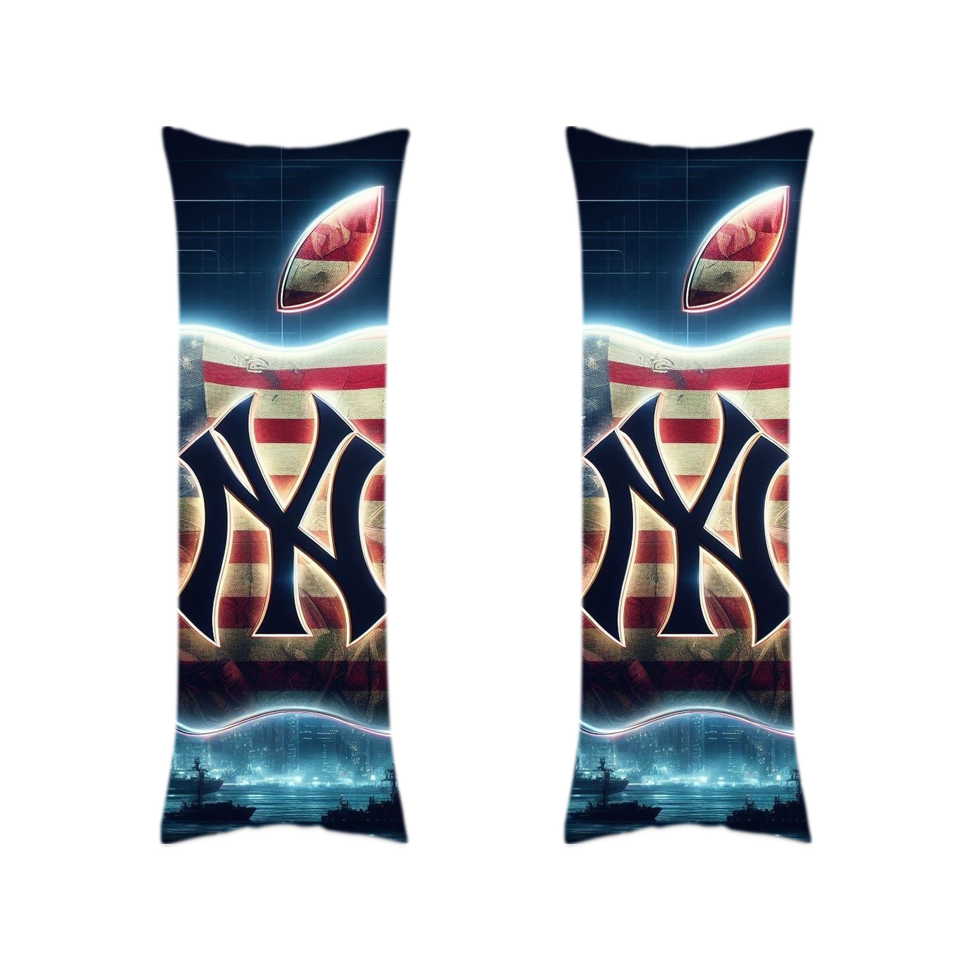 New York Yankees 347 Soft Double-Sided Long Body Pillow Cover, Multiple Sizes, Durable Polyester, Invisible Zipper, Breathable, Easy Care, Wrinkle-Resistant
