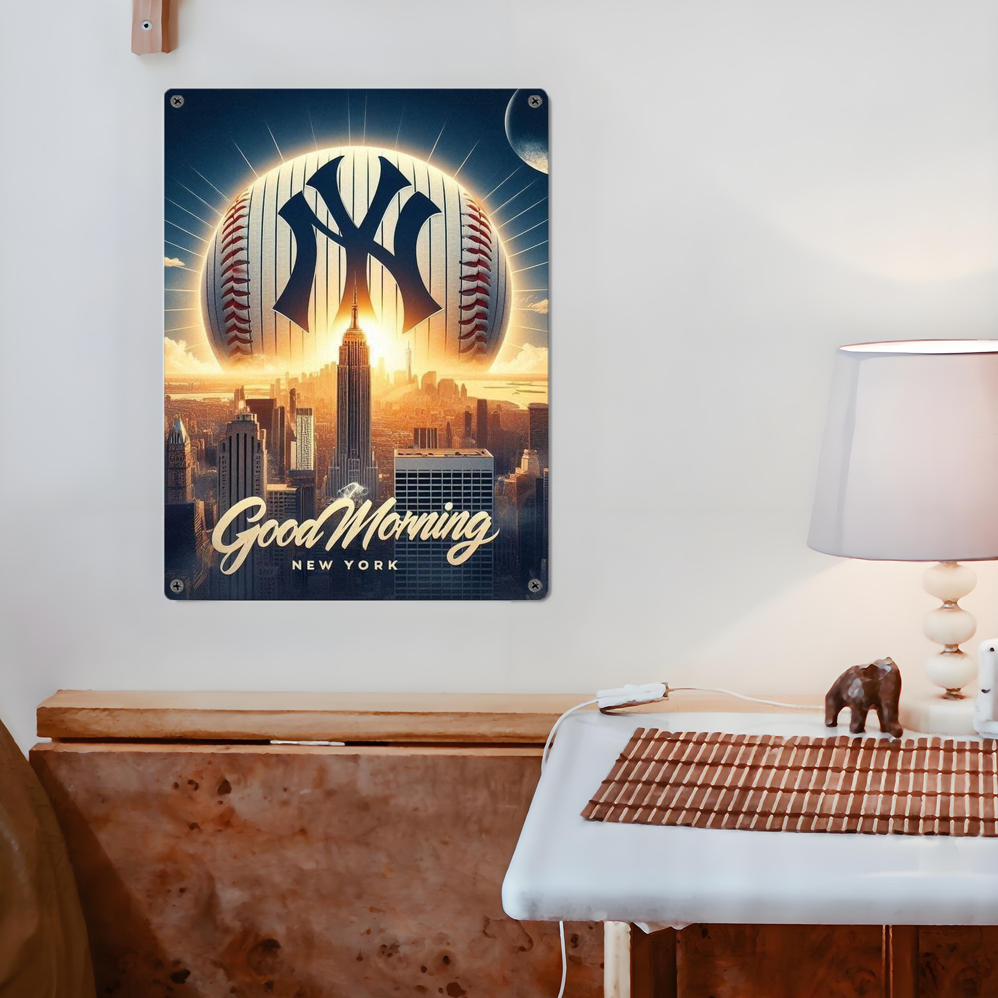 New York Yankees 111 Vintage Metal Tin Sign 12x16inch – Retro Wall Art Decor For Home, Bar, Kitchen, Bedroom, Office – Durable Iron Sheet Poster, Easy To Hang, Full-Color Printing