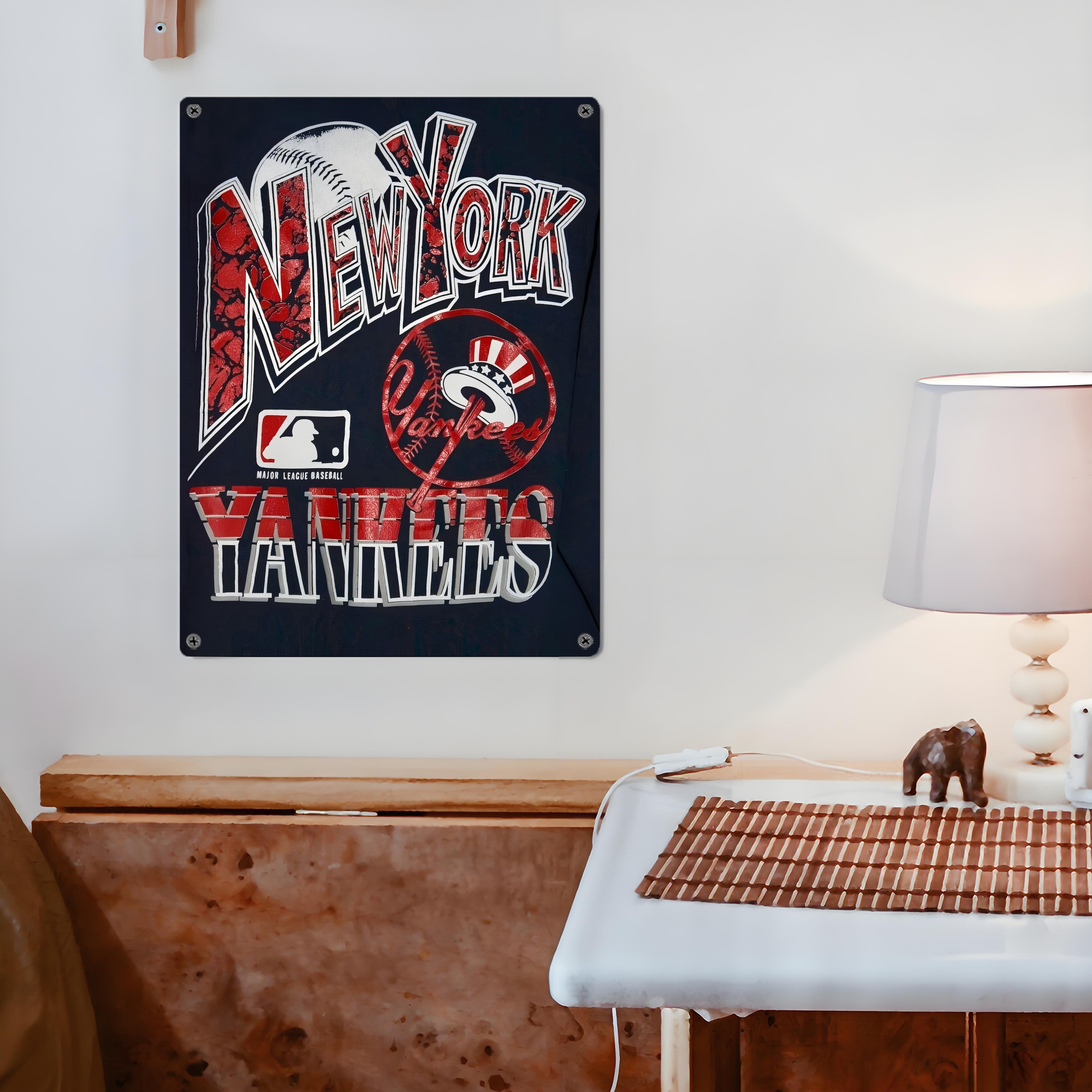 New York Yankees 125 Vintage Metal Tin Sign 12x16inch – Retro Wall Art Decor For Home, Bar, Kitchen, Bedroom, Office – Durable Iron Sheet Poster, Easy To Hang, Full-Color Printing