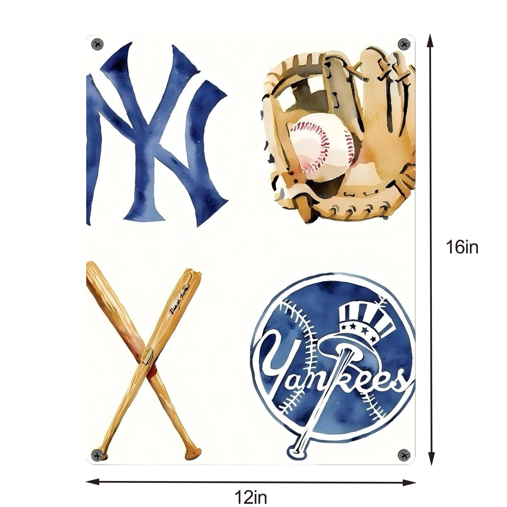 New York Yankees 119 Vintage Metal Tin Sign 12x16inch – Retro Wall Art Decor For Home, Bar, Kitchen, Bedroom, Office – Durable Iron Sheet Poster, Easy To Hang, Full-Color Printing