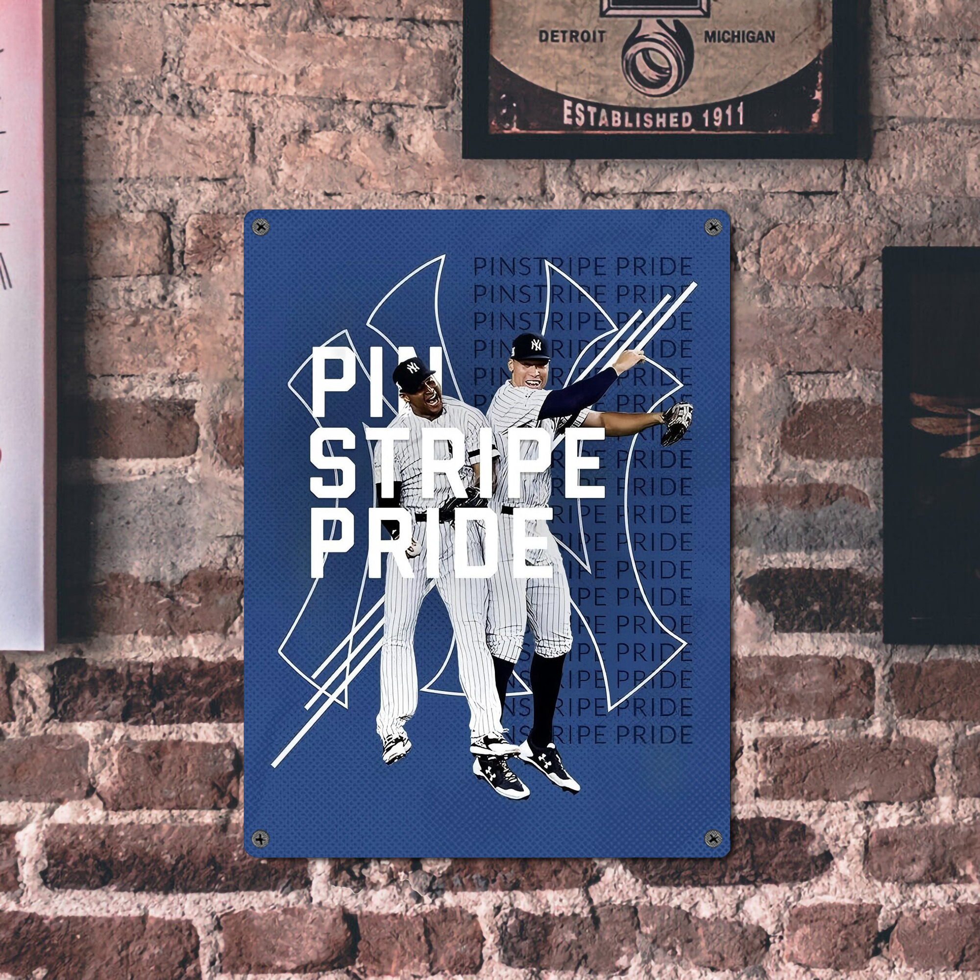 New York Yankees 196 Vintage Metal Tin Sign 12x16inch – Retro Wall Art Decor For Home, Bar, Kitchen, Bedroom, Office – Durable Iron Sheet Poster, Easy To Hang, Full-Color Printing