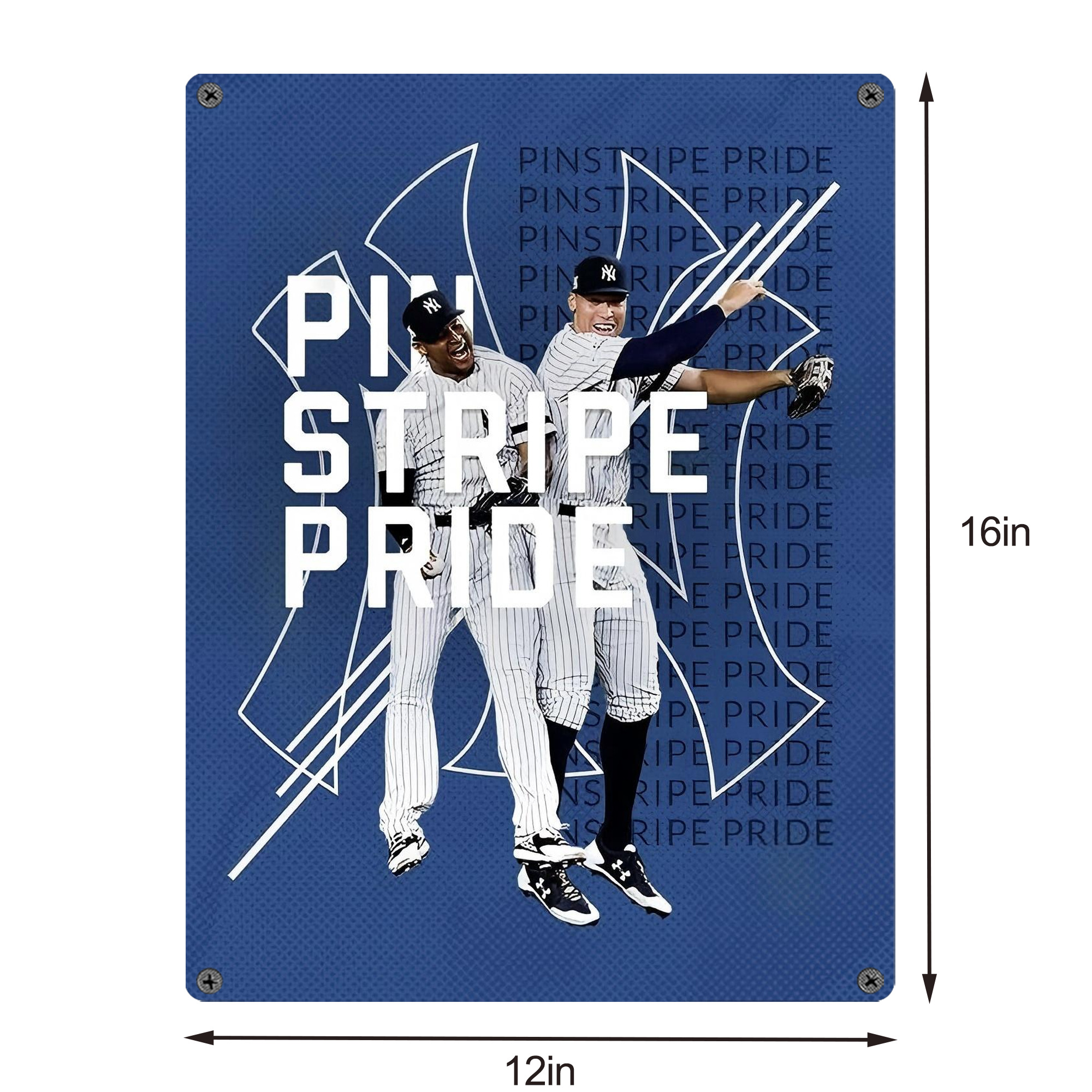 New York Yankees 196 Vintage Metal Tin Sign 12x16inch – Retro Wall Art Decor For Home, Bar, Kitchen, Bedroom, Office – Durable Iron Sheet Poster, Easy To Hang, Full-Color Printing