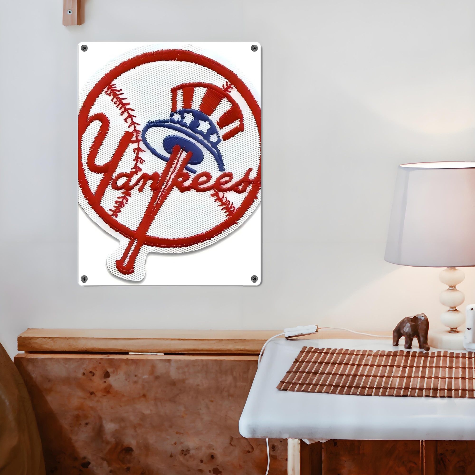New York Yankees 123 Vintage Metal Tin Sign 12x16inch – Retro Wall Art Decor For Home, Bar, Kitchen, Bedroom, Office – Durable Iron Sheet Poster, Easy To Hang, Full-Color Printing