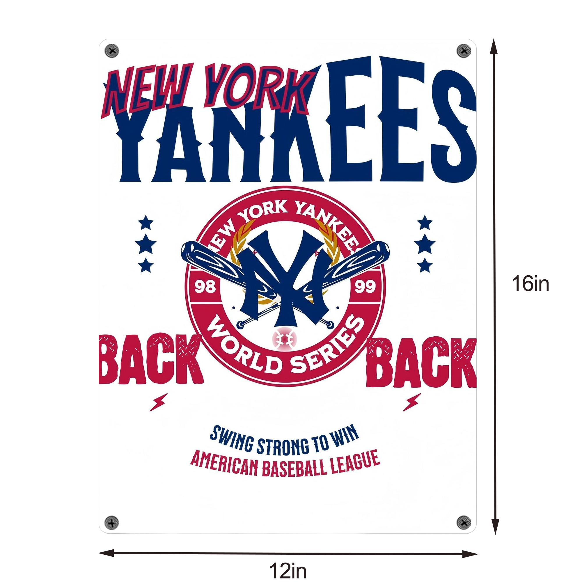 New York Yankees 179 Vintage Metal Tin Sign 12x16inch – Retro Wall Art Decor For Home, Bar, Kitchen, Bedroom, Office – Durable Iron Sheet Poster, Easy To Hang, Full-Color Printing