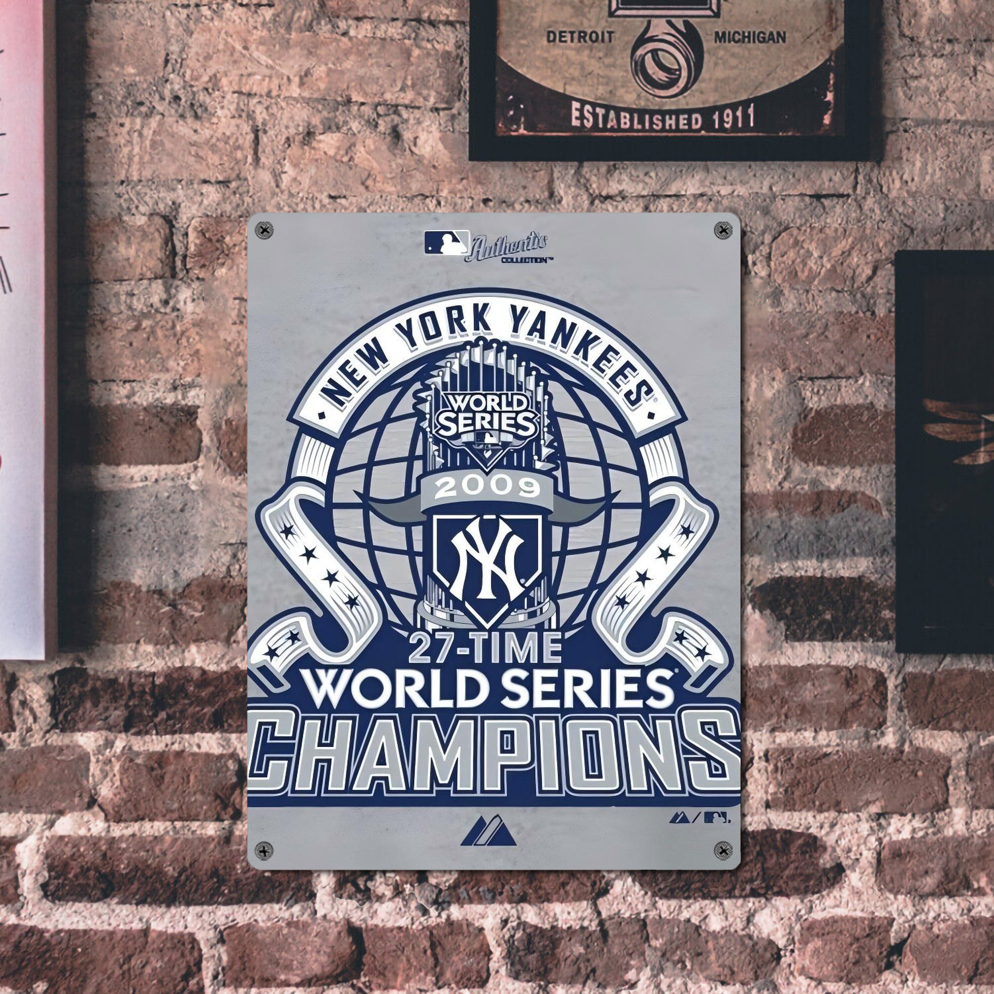 New York Yankees 207 Vintage Metal Tin Sign 12x16inch – Retro Wall Art Decor For Home, Bar, Kitchen, Bedroom, Office – Durable Iron Sheet Poster, Easy To Hang, Full-Color Printing