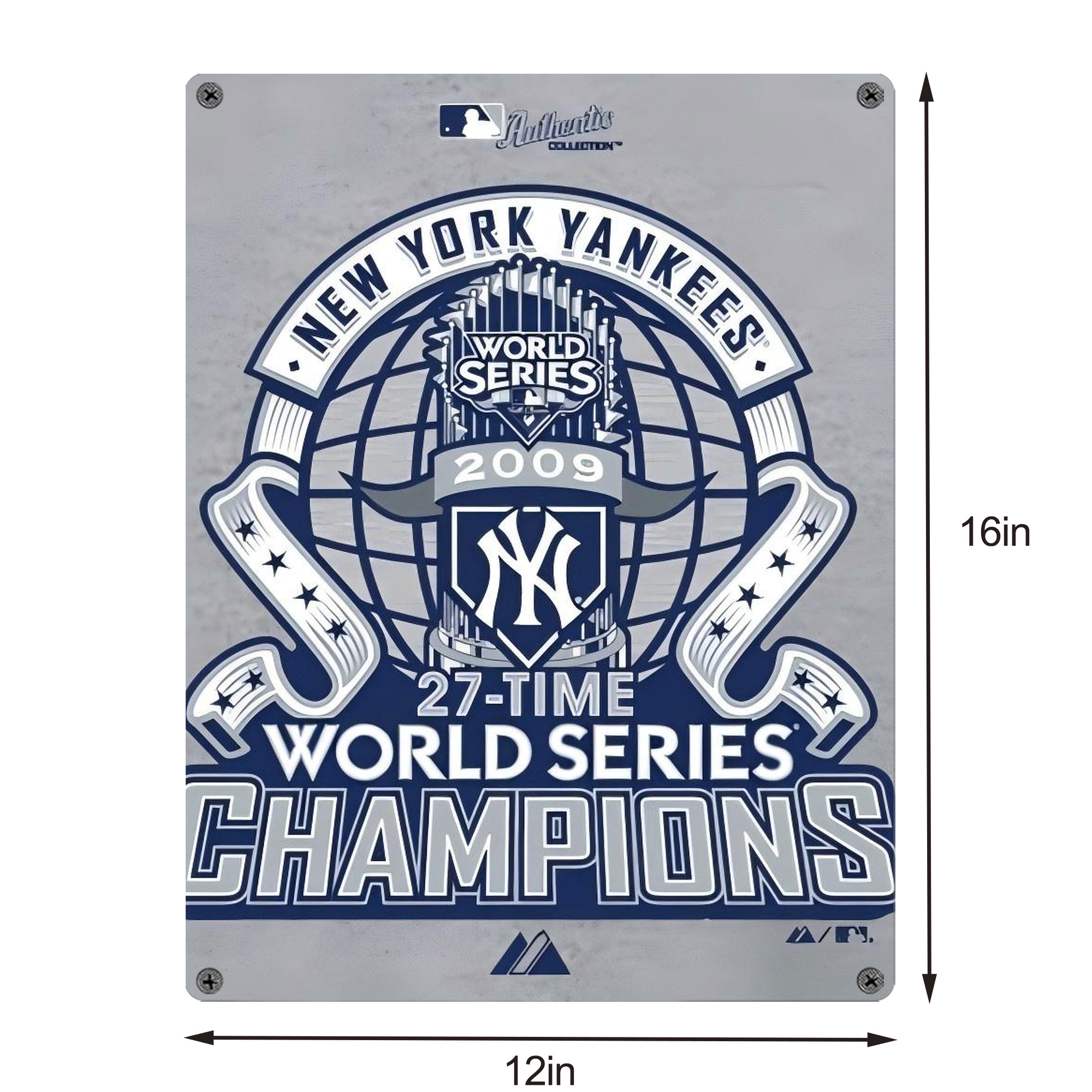 New York Yankees 207 Vintage Metal Tin Sign 12x16inch – Retro Wall Art Decor For Home, Bar, Kitchen, Bedroom, Office – Durable Iron Sheet Poster, Easy To Hang, Full-Color Printing