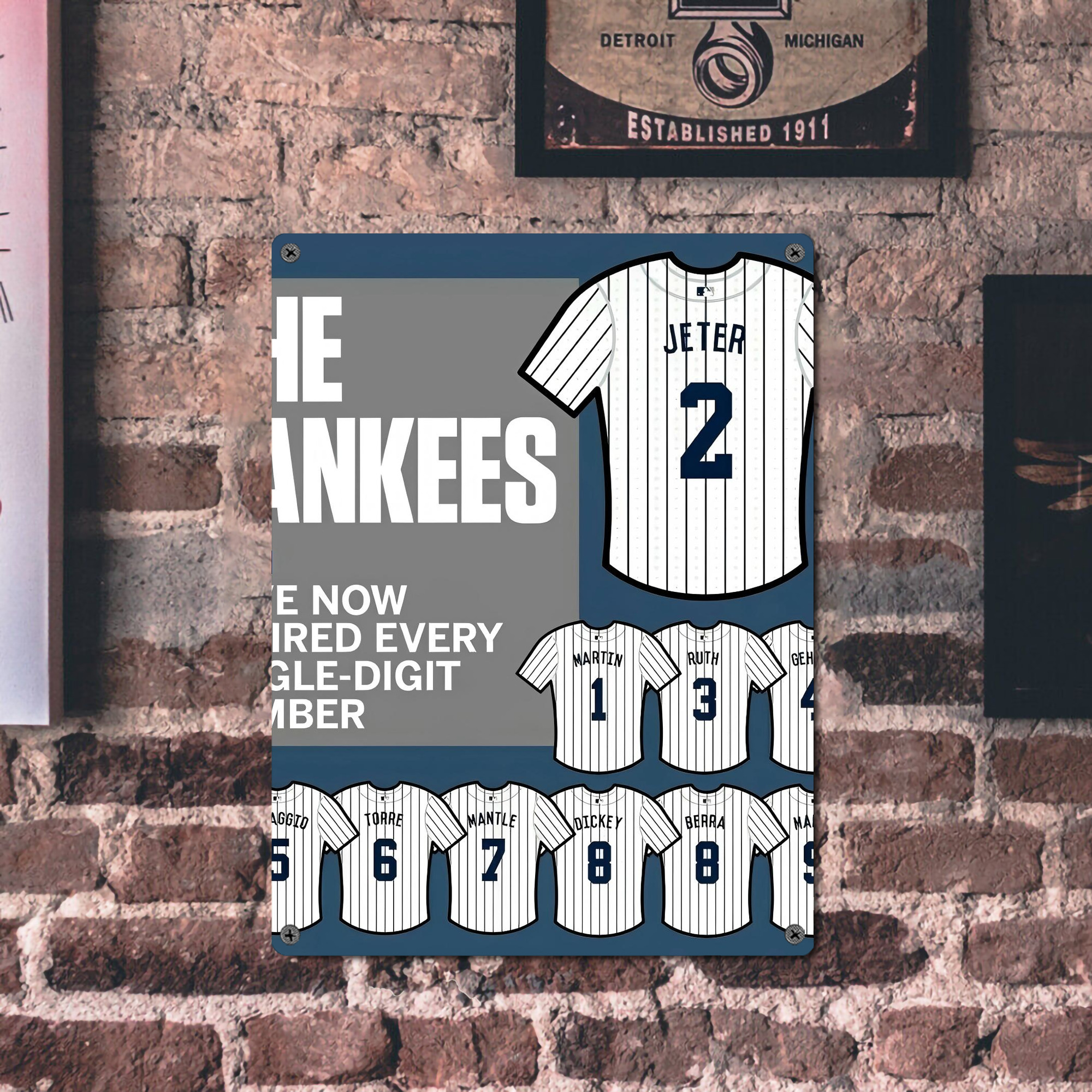 New York Yankees 235 Vintage Metal Tin Sign 12x16inch – Retro Wall Art Decor For Home, Bar, Kitchen, Bedroom, Office – Durable Iron Sheet Poster, Easy To Hang, Full-Color Printing