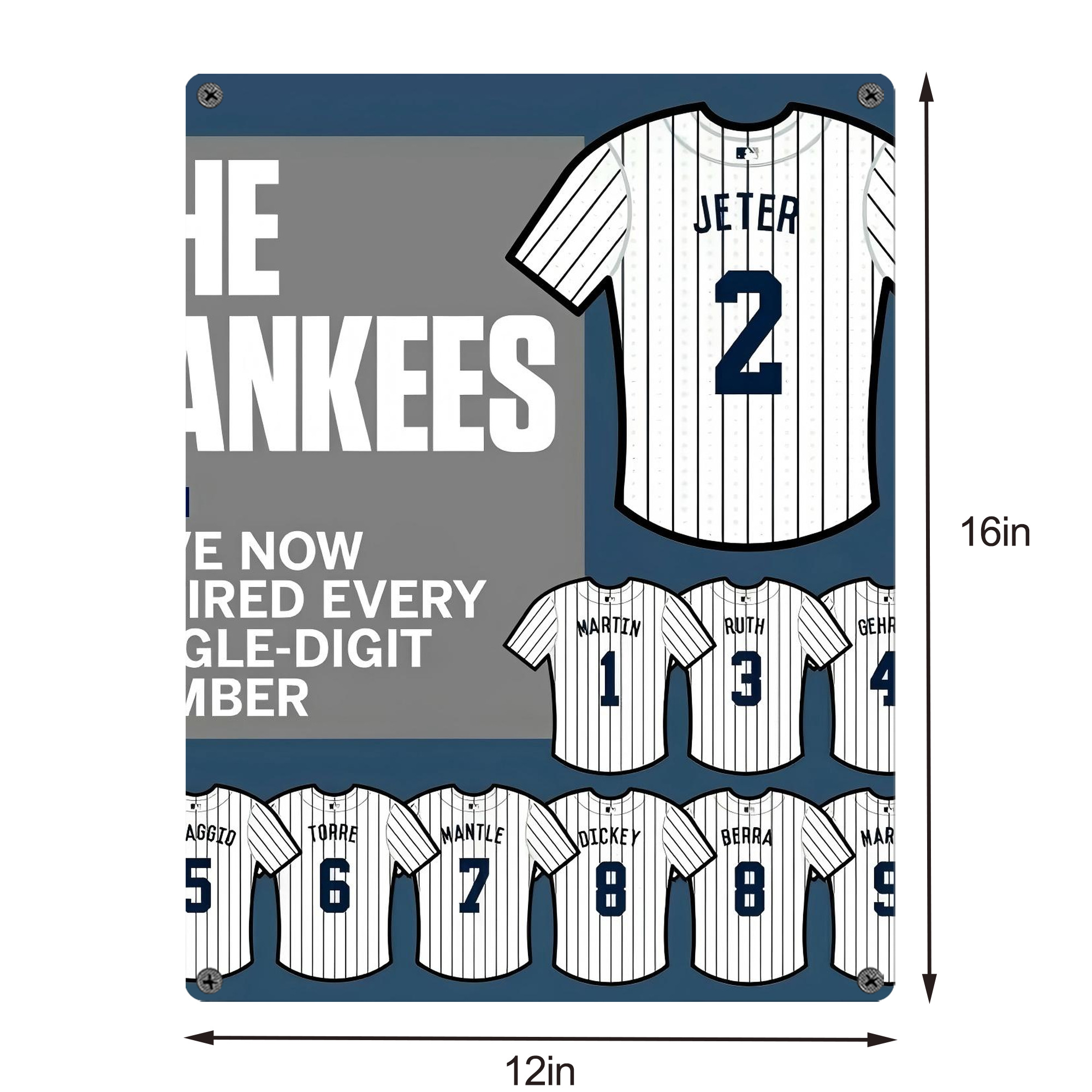 New York Yankees 235 Vintage Metal Tin Sign 12x16inch – Retro Wall Art Decor For Home, Bar, Kitchen, Bedroom, Office – Durable Iron Sheet Poster, Easy To Hang, Full-Color Printing