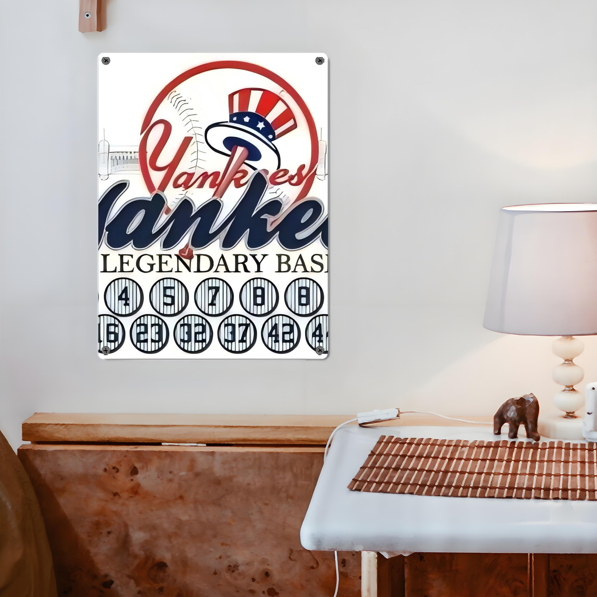 New York Yankees 232 Vintage Metal Tin Sign 12x16inch – Retro Wall Art Decor For Home, Bar, Kitchen, Bedroom, Office – Durable Iron Sheet Poster, Easy To Hang, Full-Color Printing