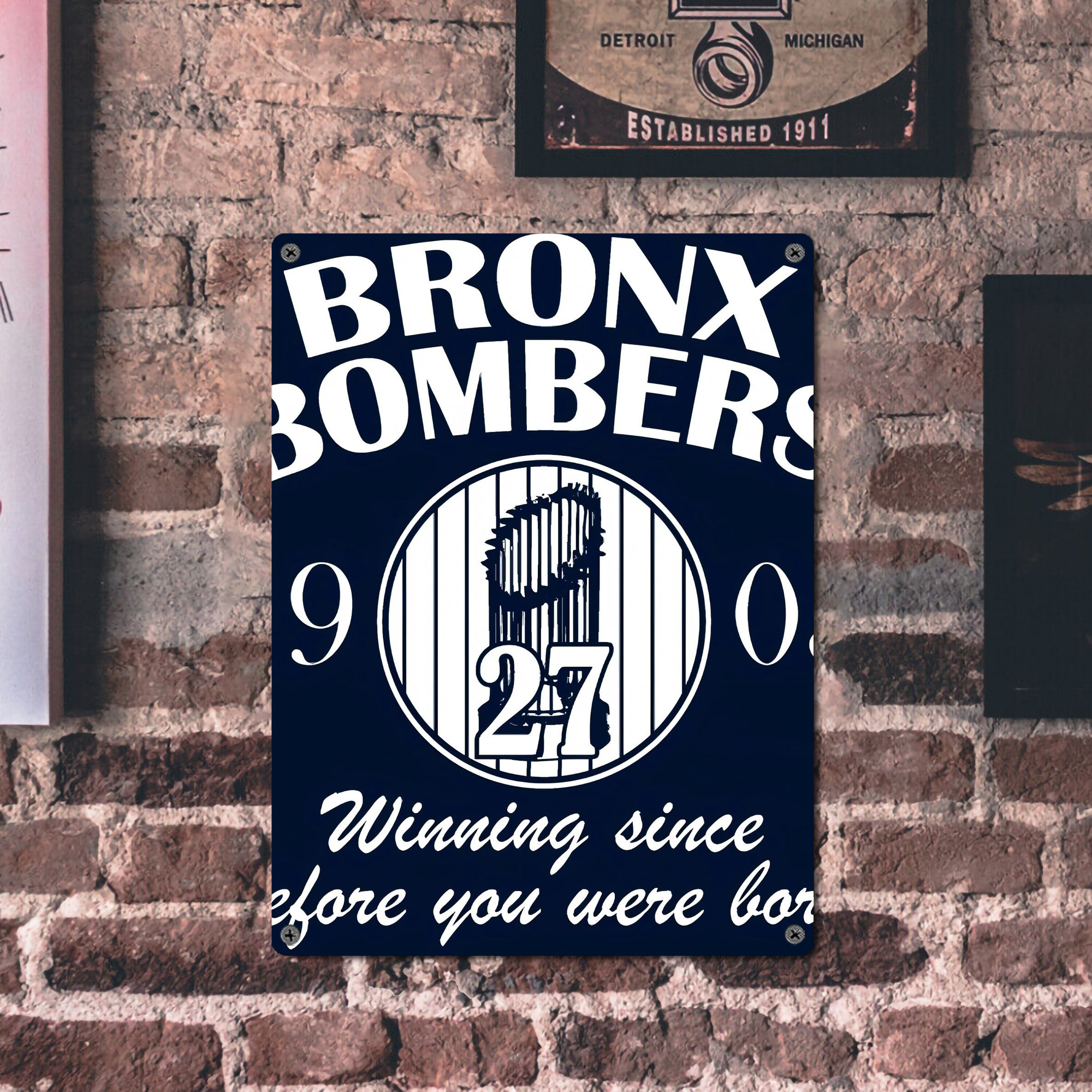 New York Yankees 240 Vintage Metal Tin Sign 12x16inch – Retro Wall Art Decor For Home, Bar, Kitchen, Bedroom, Office – Durable Iron Sheet Poster, Easy To Hang, Full-Color Printing