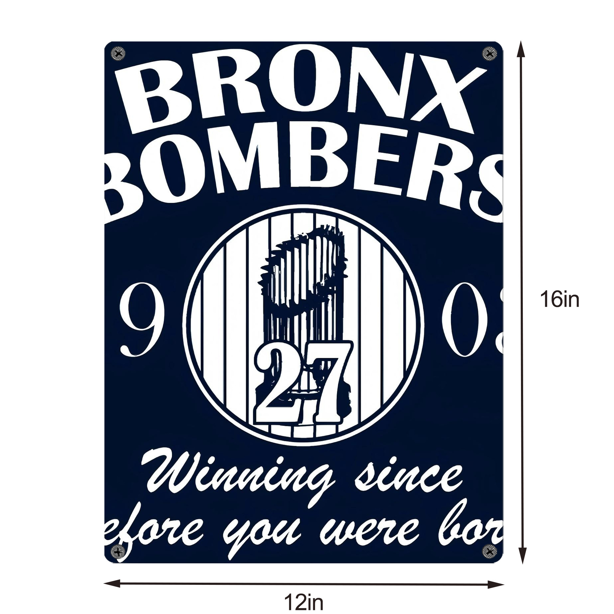 New York Yankees 240 Vintage Metal Tin Sign 12x16inch – Retro Wall Art Decor For Home, Bar, Kitchen, Bedroom, Office – Durable Iron Sheet Poster, Easy To Hang, Full-Color Printing