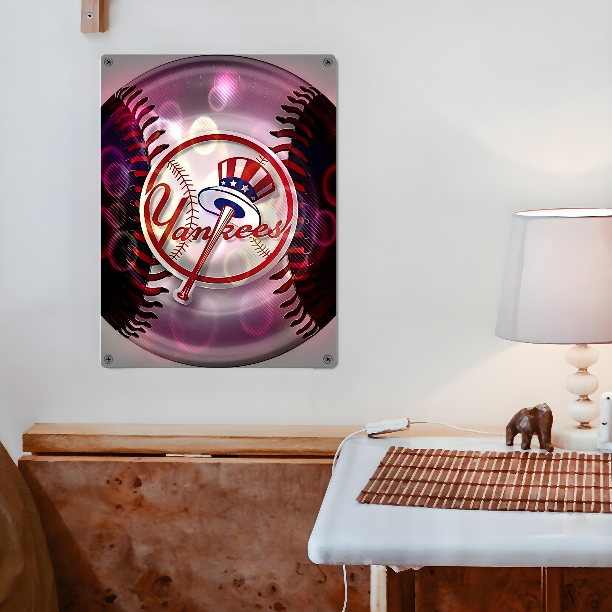 New York Yankees 244 Vintage Metal Tin Sign 12x16inch – Retro Wall Art Decor For Home, Bar, Kitchen, Bedroom, Office – Durable Iron Sheet Poster, Easy To Hang, Full-Color Printing