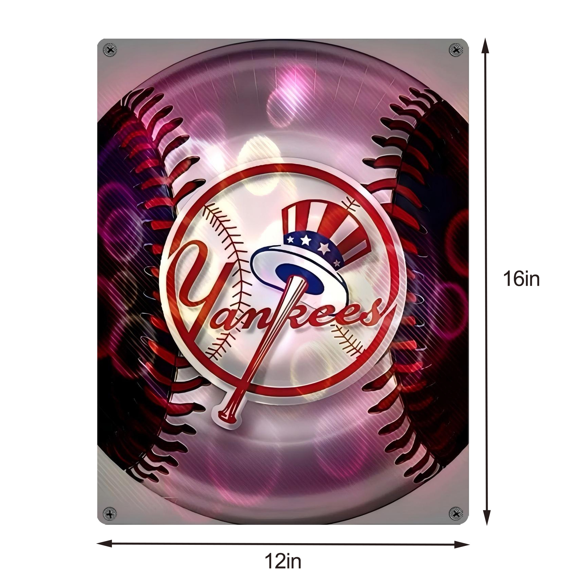 New York Yankees 244 Vintage Metal Tin Sign 12x16inch – Retro Wall Art Decor For Home, Bar, Kitchen, Bedroom, Office – Durable Iron Sheet Poster, Easy To Hang, Full-Color Printing