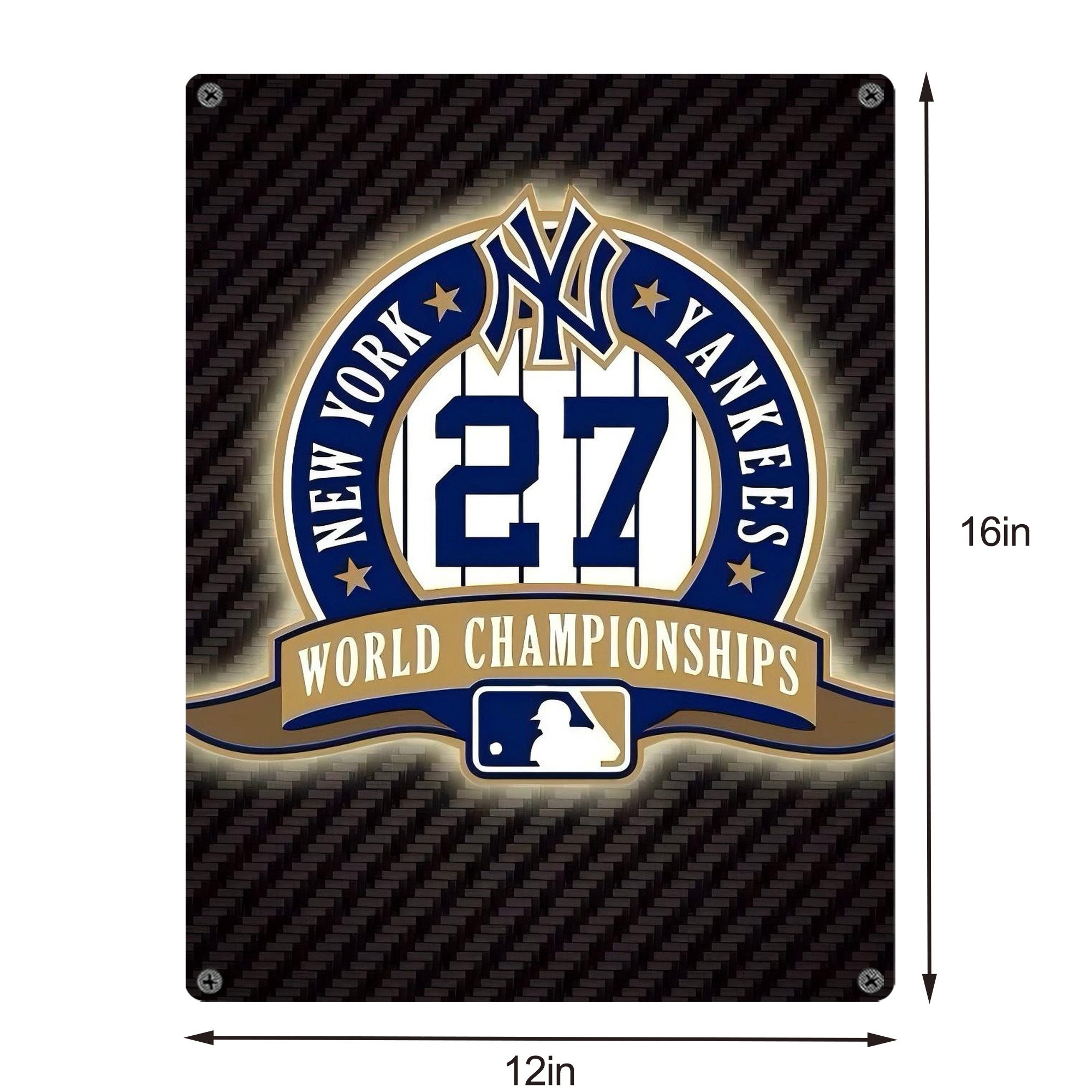 New York Yankees 260 Vintage Metal Tin Sign 12x16inch – Retro Wall Art Decor For Home, Bar, Kitchen, Bedroom, Office – Durable Iron Sheet Poster, Easy To Hang, Full-Color Printing