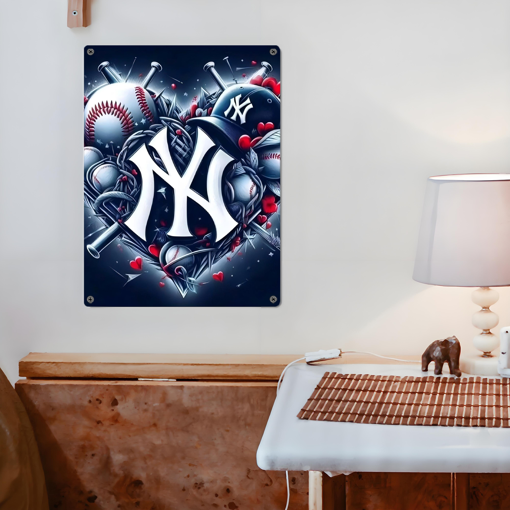 New York Yankees 251 Vintage Metal Tin Sign 12x16inch – Retro Wall Art Decor For Home, Bar, Kitchen, Bedroom, Office – Durable Iron Sheet Poster, Easy To Hang, Full-Color Printing