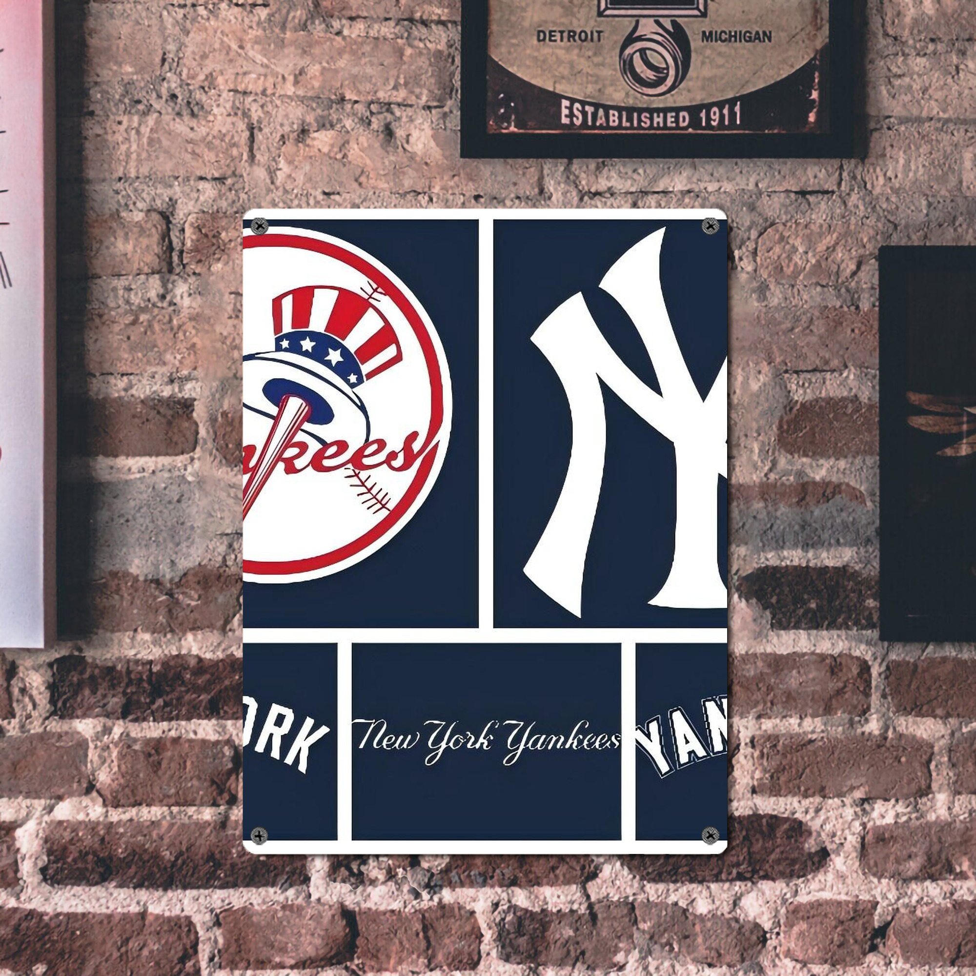 New York Yankees 247 Vintage Metal Tin Sign 12x16inch – Retro Wall Art Decor For Home, Bar, Kitchen, Bedroom, Office – Durable Iron Sheet Poster, Easy To Hang, Full-Color Printing