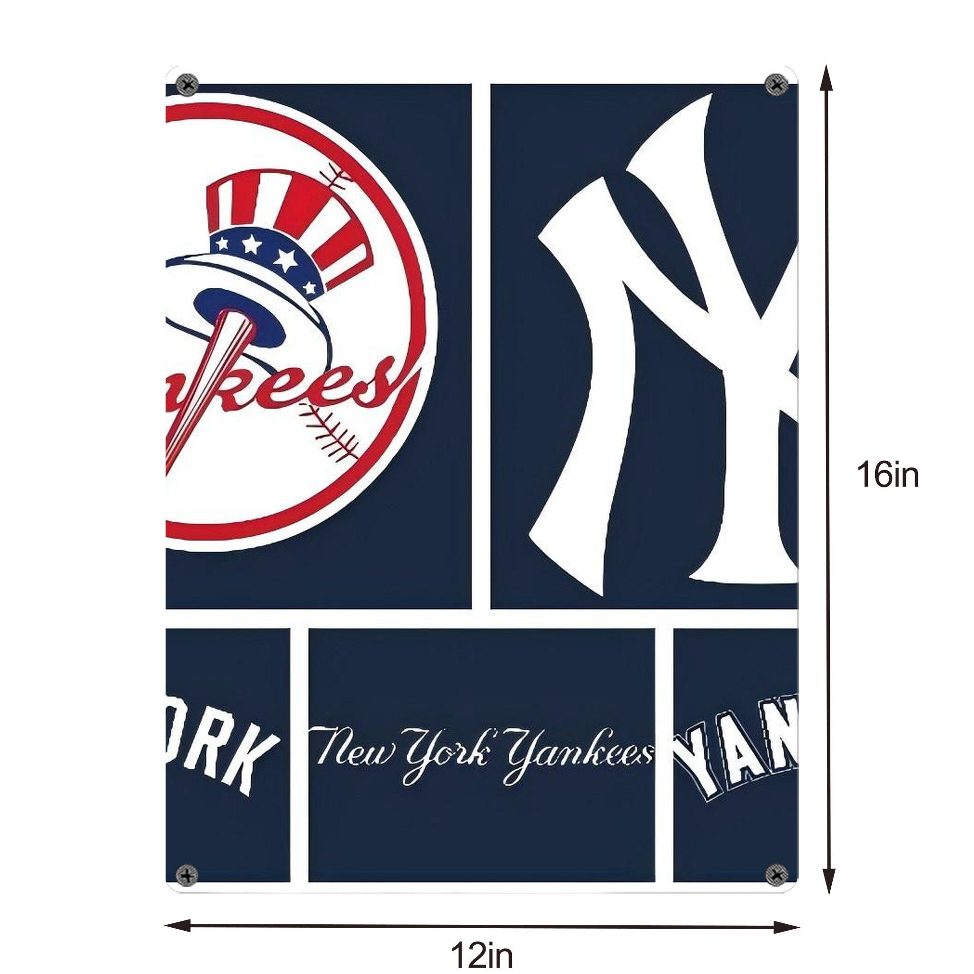 New York Yankees 247 Vintage Metal Tin Sign 12x16inch – Retro Wall Art Decor For Home, Bar, Kitchen, Bedroom, Office – Durable Iron Sheet Poster, Easy To Hang, Full-Color Printing