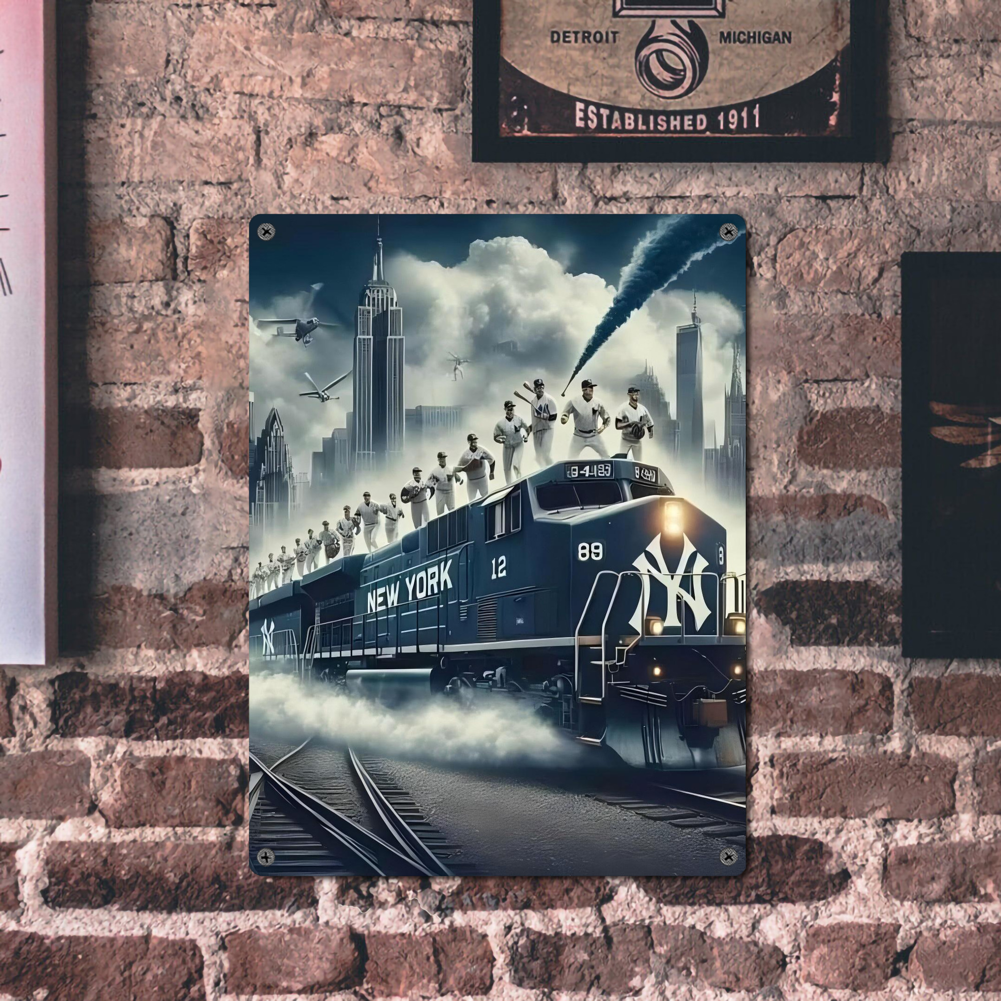 New York Yankees 265 Vintage Metal Tin Sign 12x16inch – Retro Wall Art Decor For Home, Bar, Kitchen, Bedroom, Office – Durable Iron Sheet Poster, Easy To Hang, Full-Color Printing