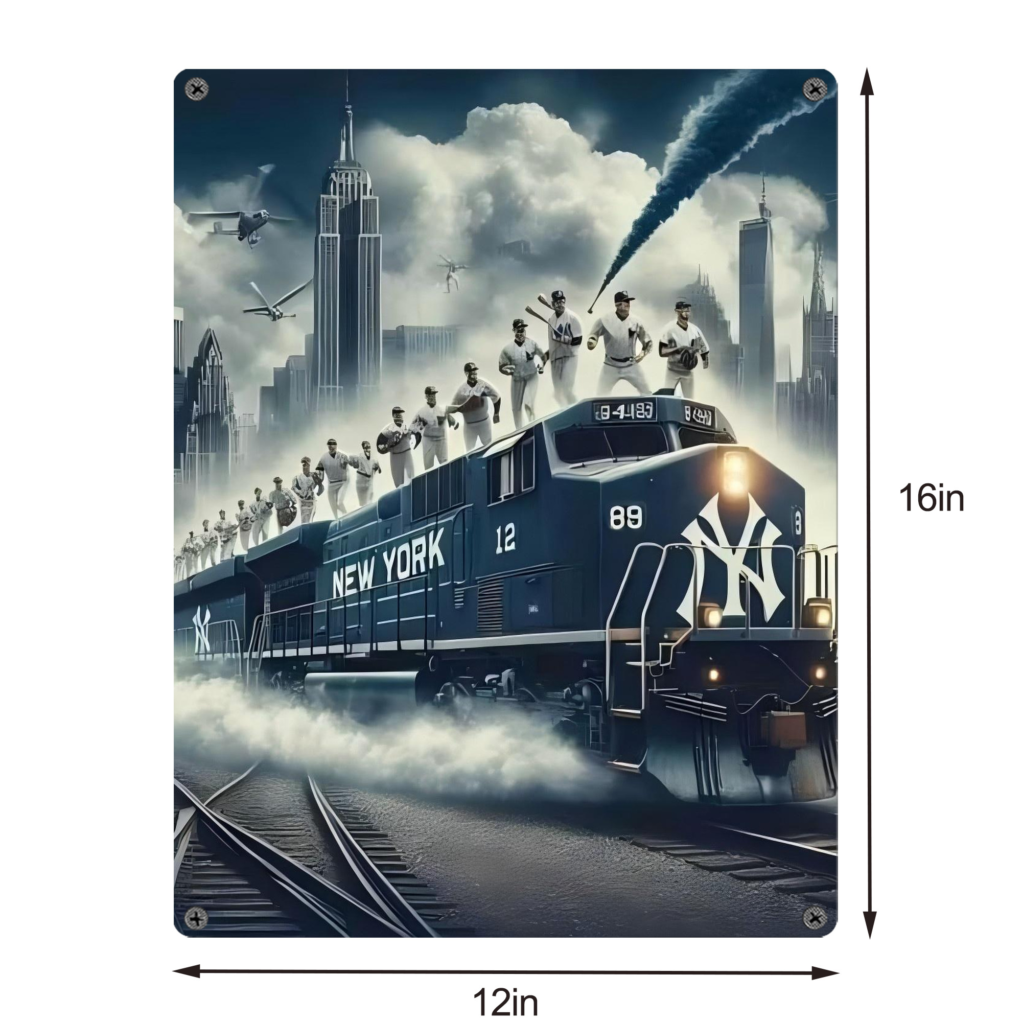 New York Yankees 265 Vintage Metal Tin Sign 12x16inch – Retro Wall Art Decor For Home, Bar, Kitchen, Bedroom, Office – Durable Iron Sheet Poster, Easy To Hang, Full-Color Printing