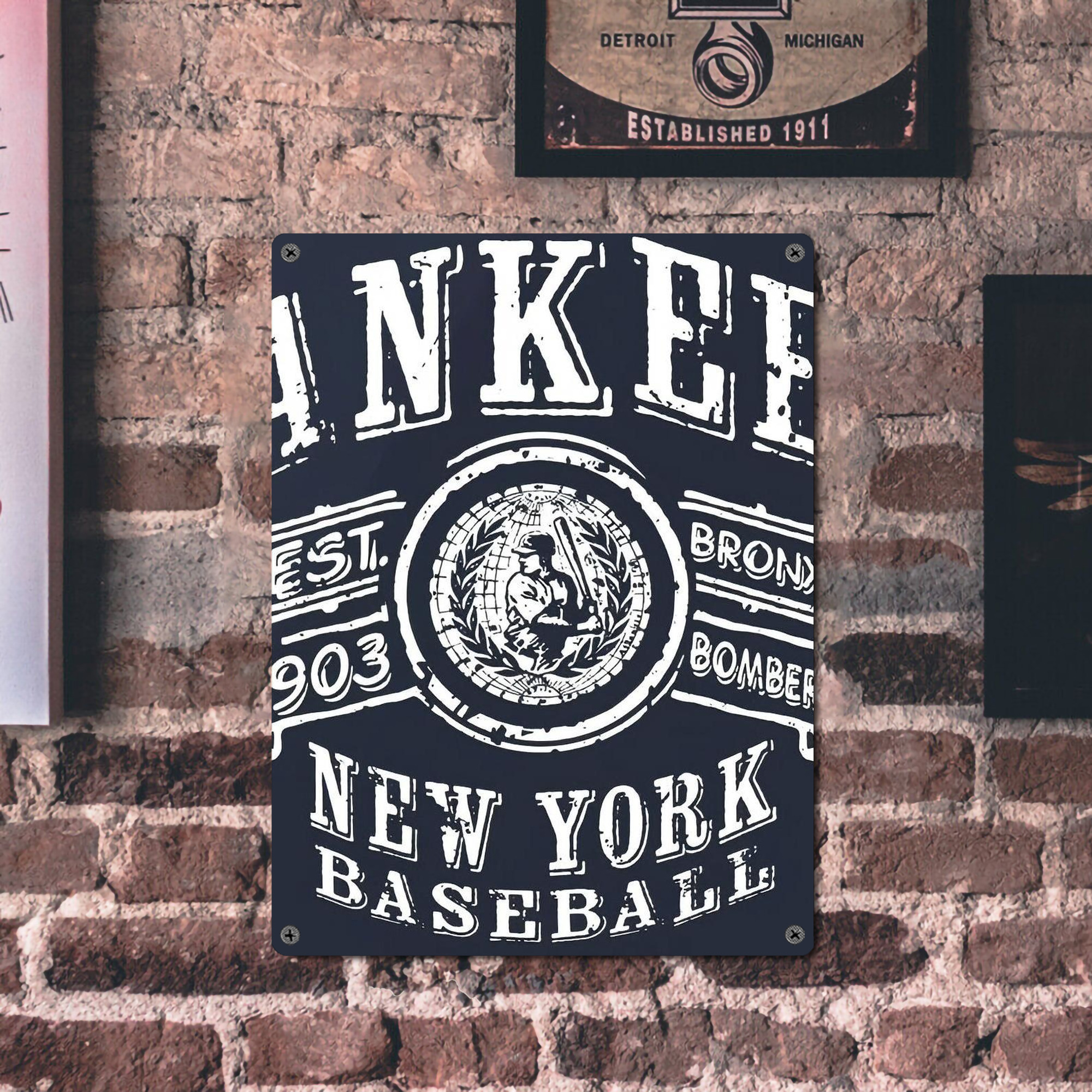 New York Yankees 252 Vintage Metal Tin Sign 12x16inch – Retro Wall Art Decor For Home, Bar, Kitchen, Bedroom, Office – Durable Iron Sheet Poster, Easy To Hang, Full-Color Printing