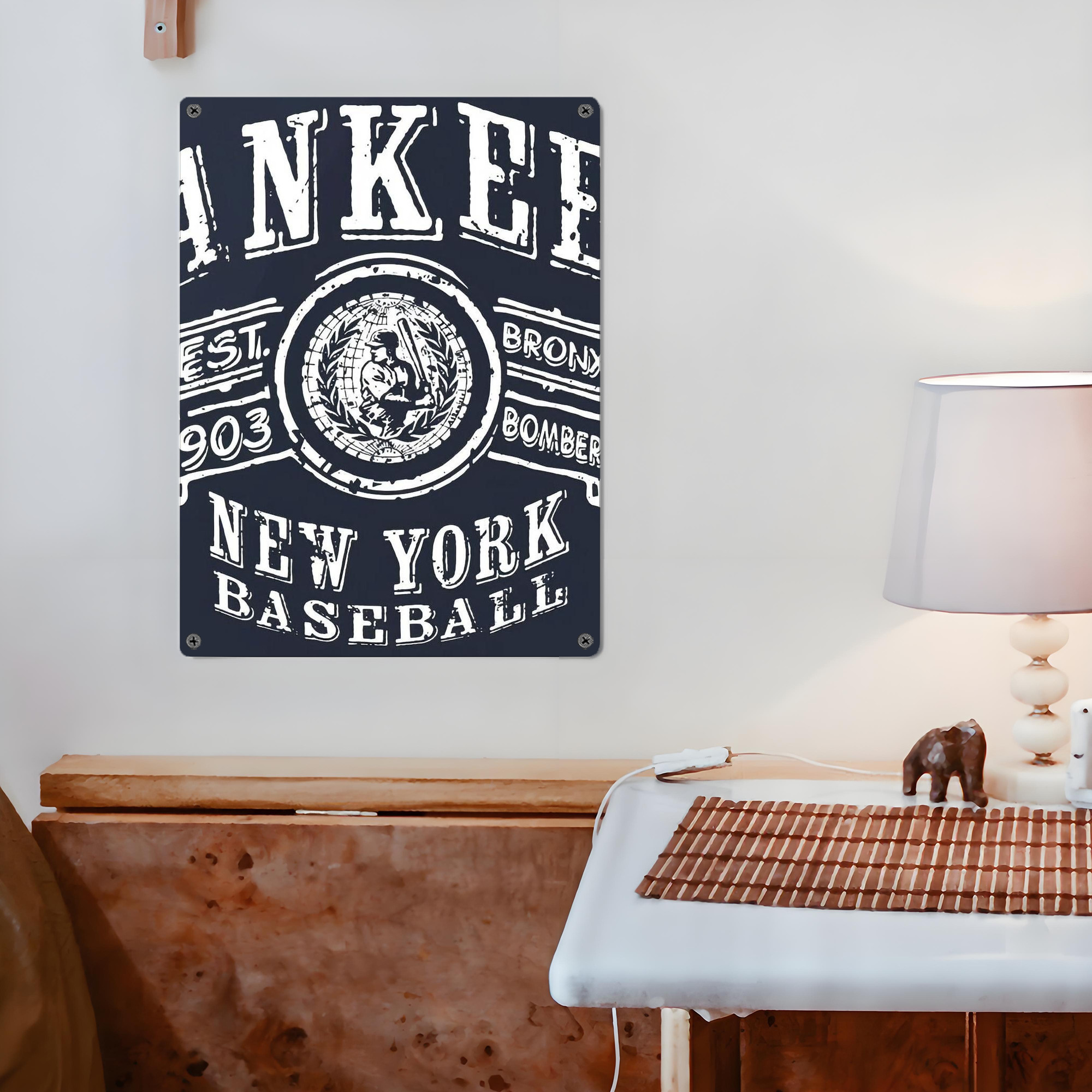 New York Yankees 252 Vintage Metal Tin Sign 12x16inch – Retro Wall Art Decor For Home, Bar, Kitchen, Bedroom, Office – Durable Iron Sheet Poster, Easy To Hang, Full-Color Printing